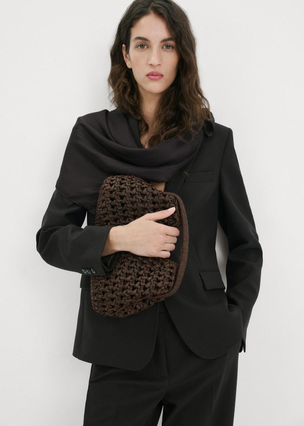 Sac Fourre-tout Marron Mango Occasion 33x24 Cm - Pratique Avec Quelques Traces D'usage