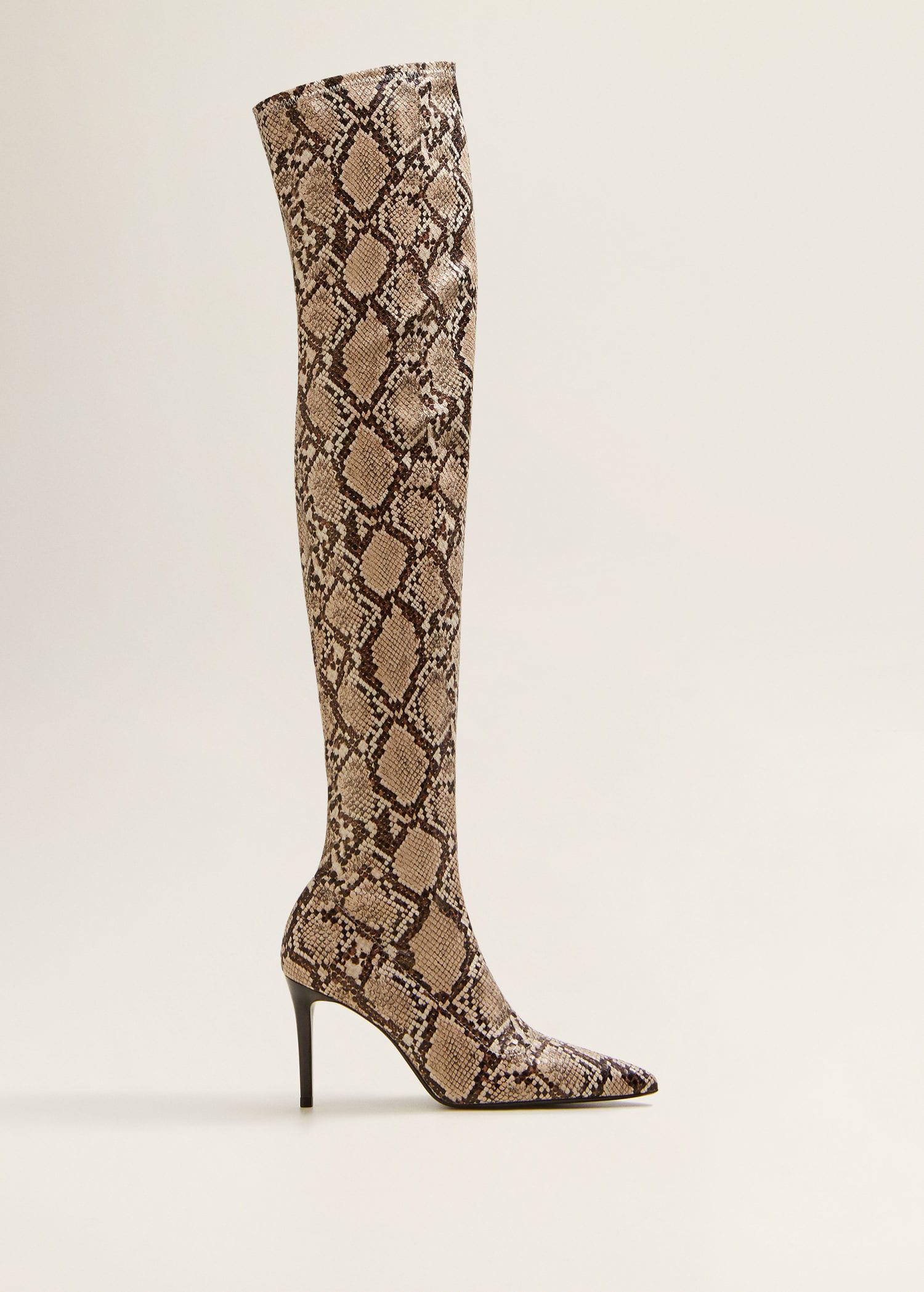 mango snake print boots