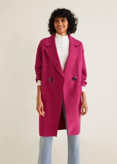 mango red wool coat