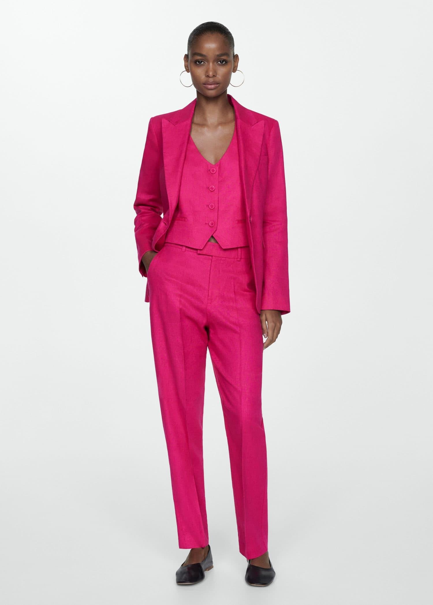 Mango Blazer Suit 100 Linen in Pink Lyst UK