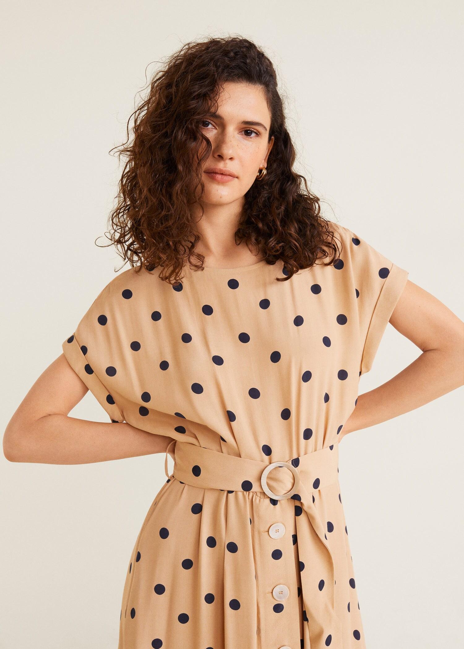 mango polka dot belt dress