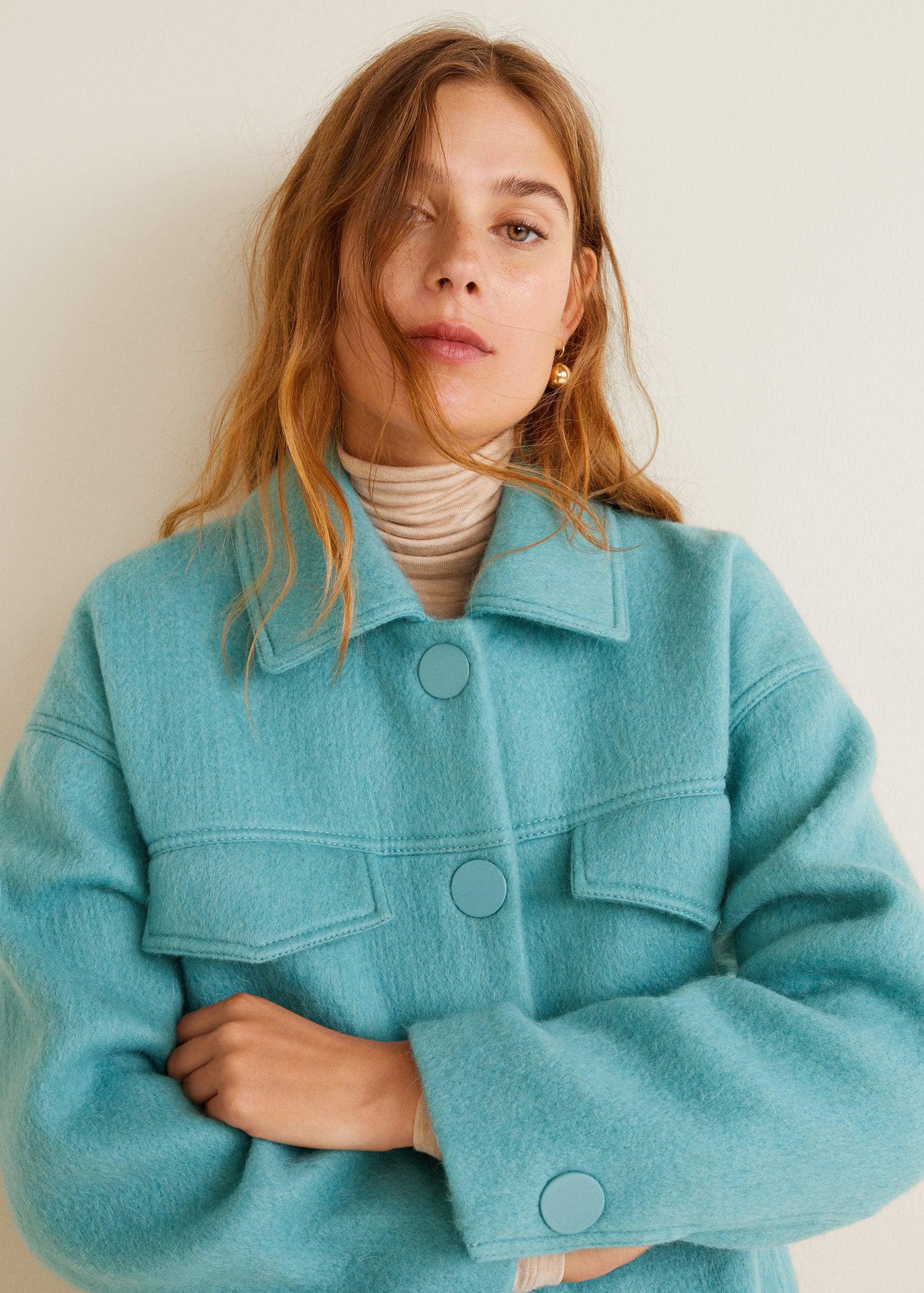 mango buttoned wool jacket