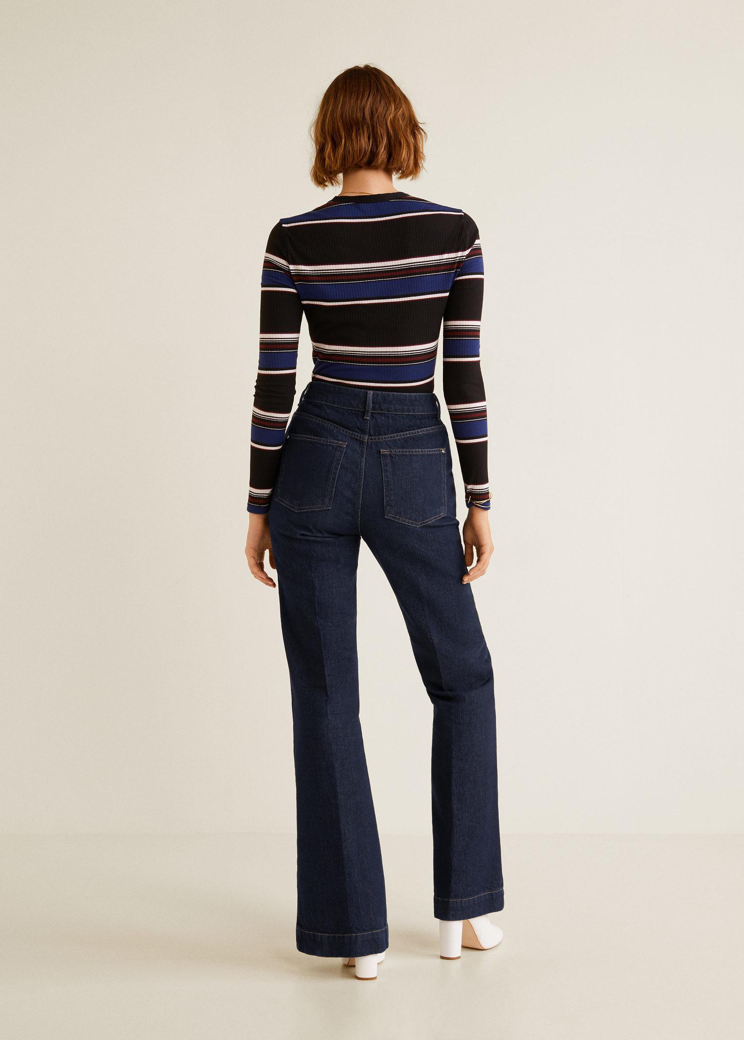 decorative seam flared jeans