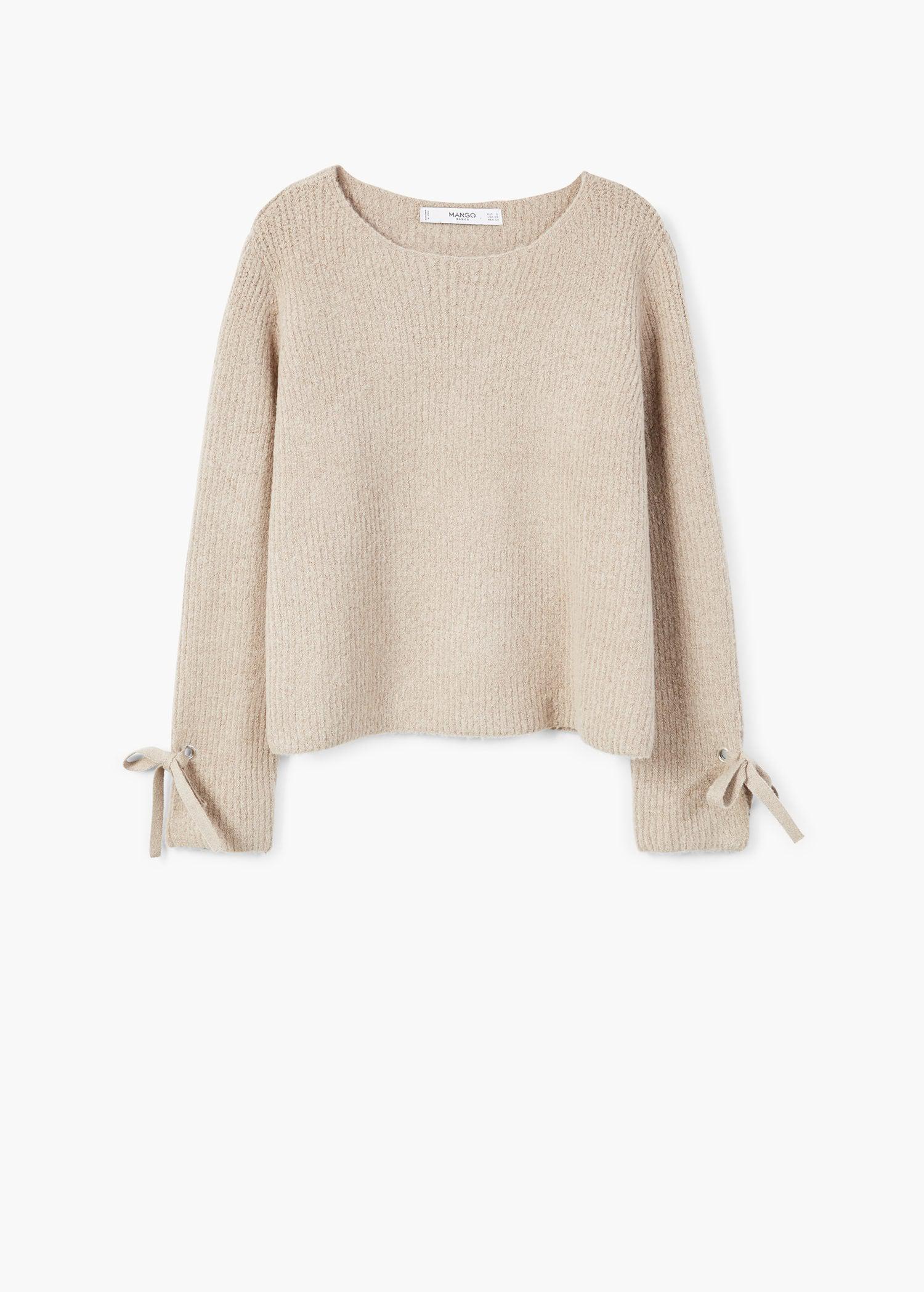 lyst mango bow textured sweater lyst mango bow textured sweater