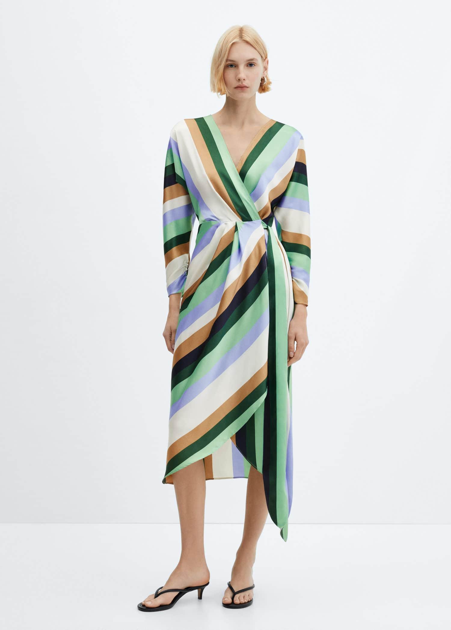mango green stripe dress Mango Jumper dress - green