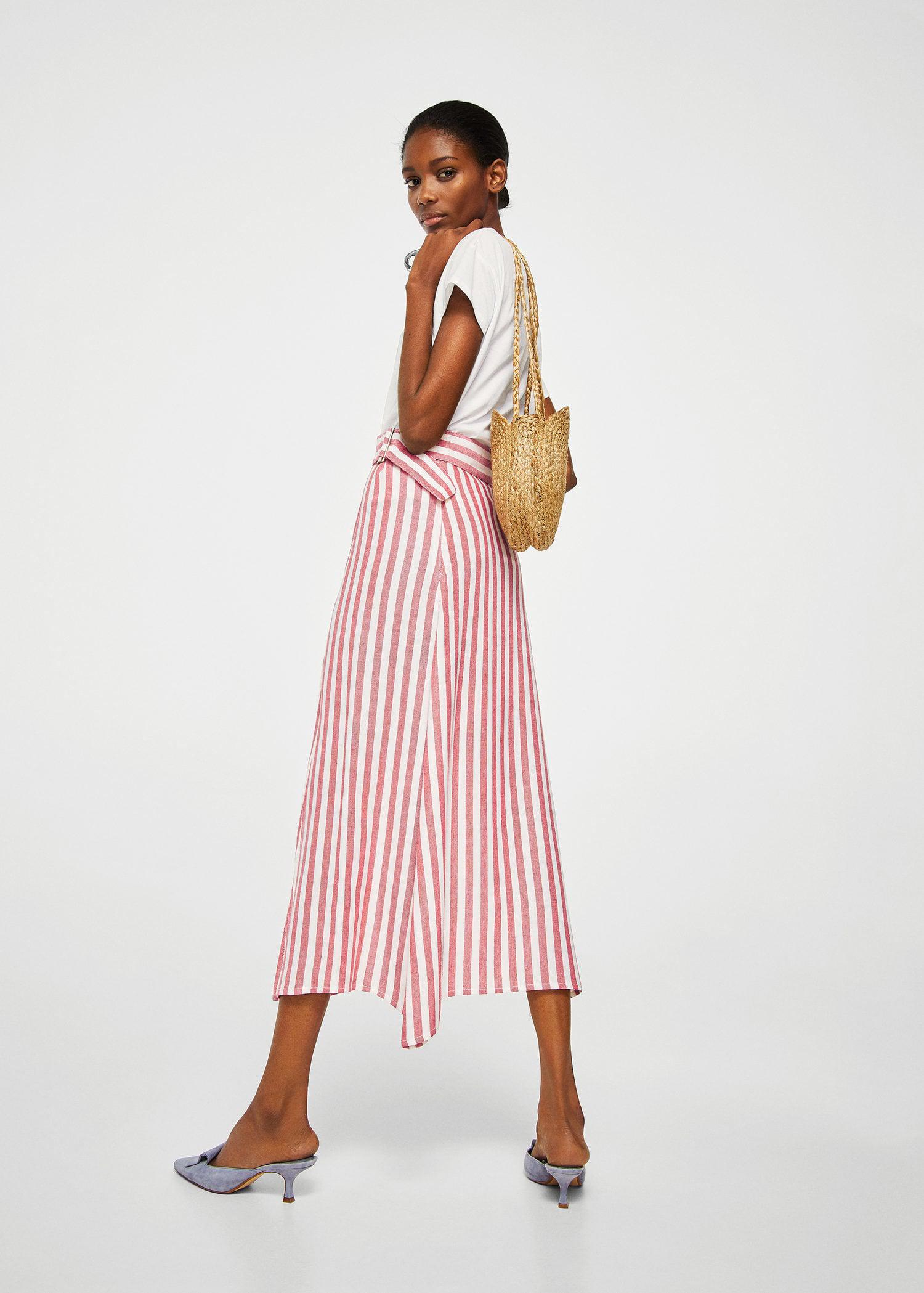 mango red maxi skirt