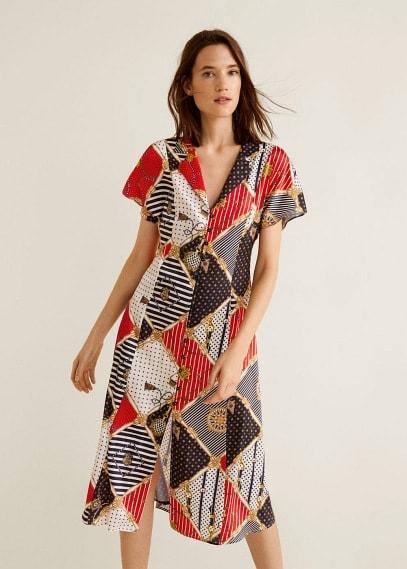 mango chain print dress