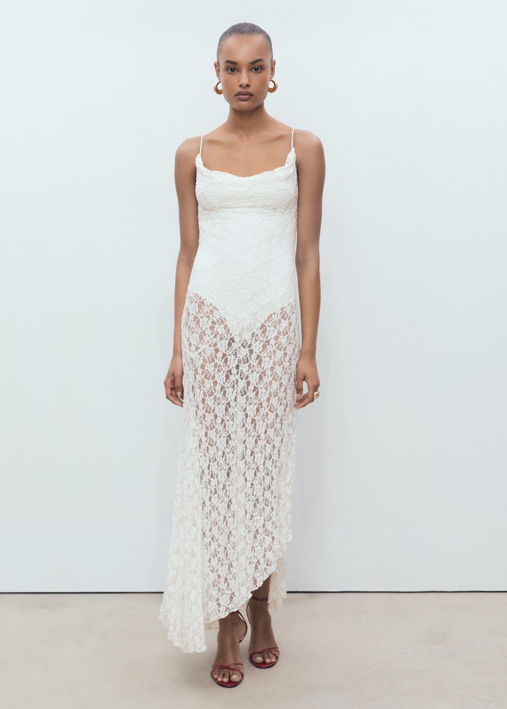 chinese dress ladies Mango off white