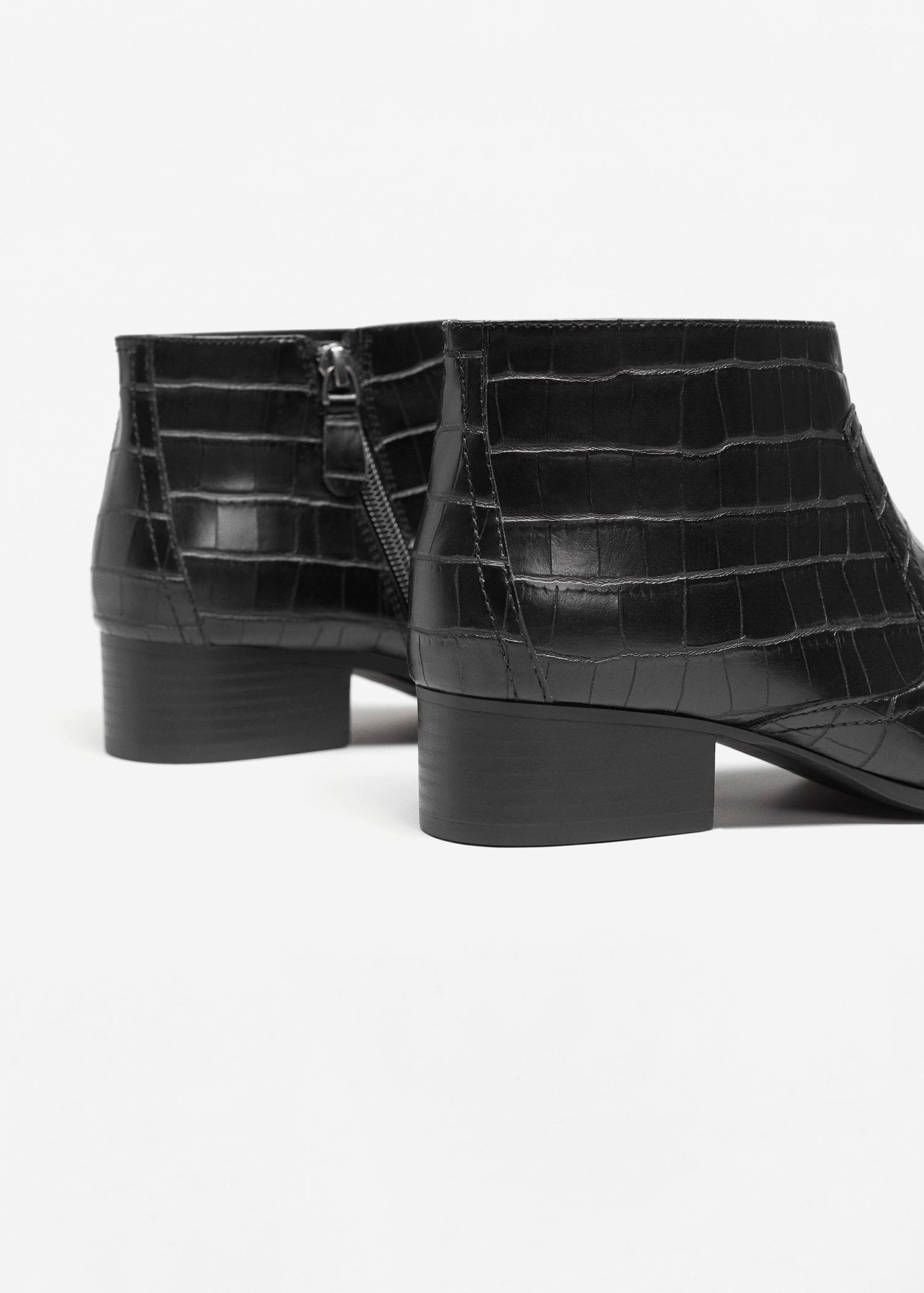 mango croc effect ankle boots