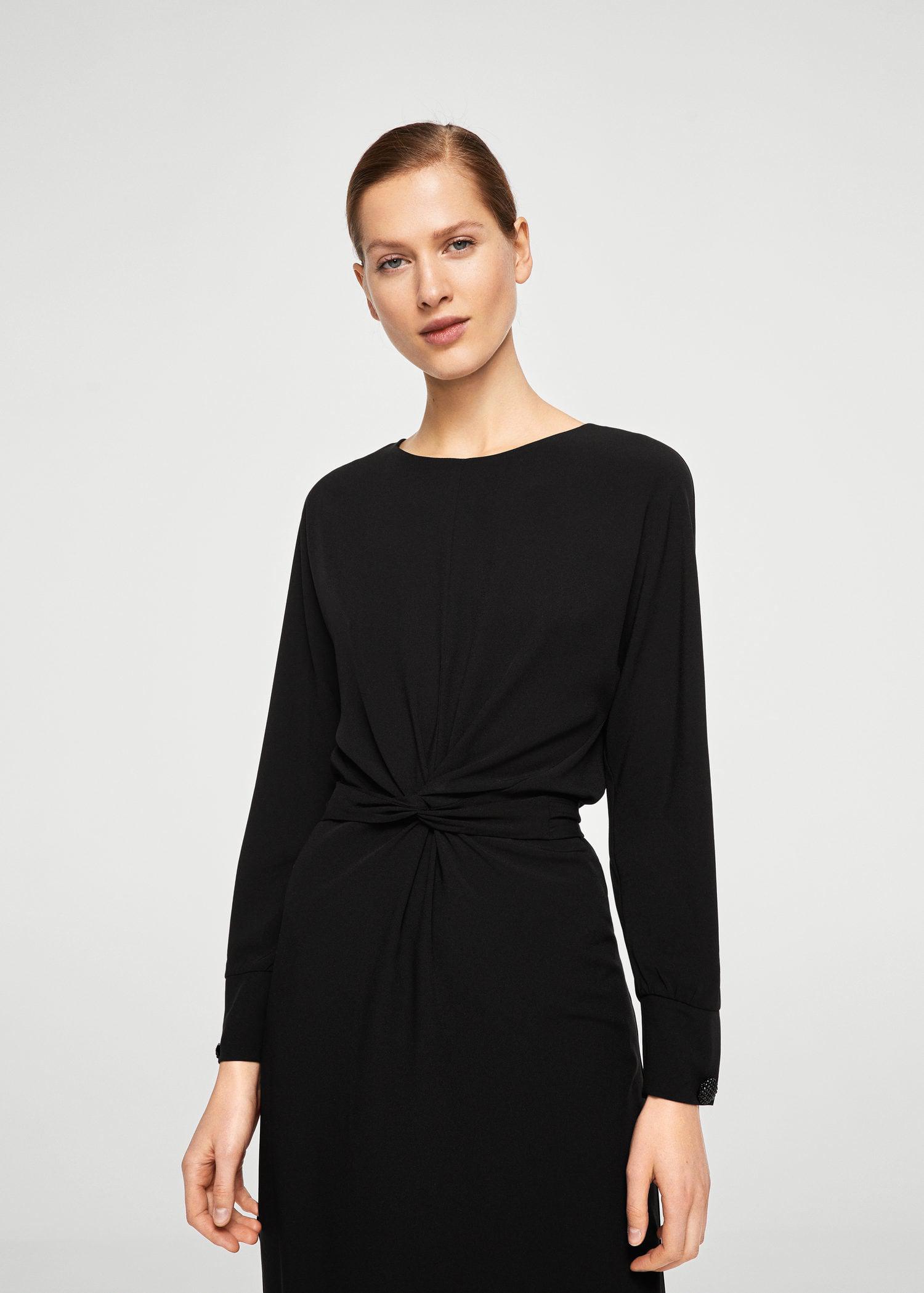 mango black wrap dress