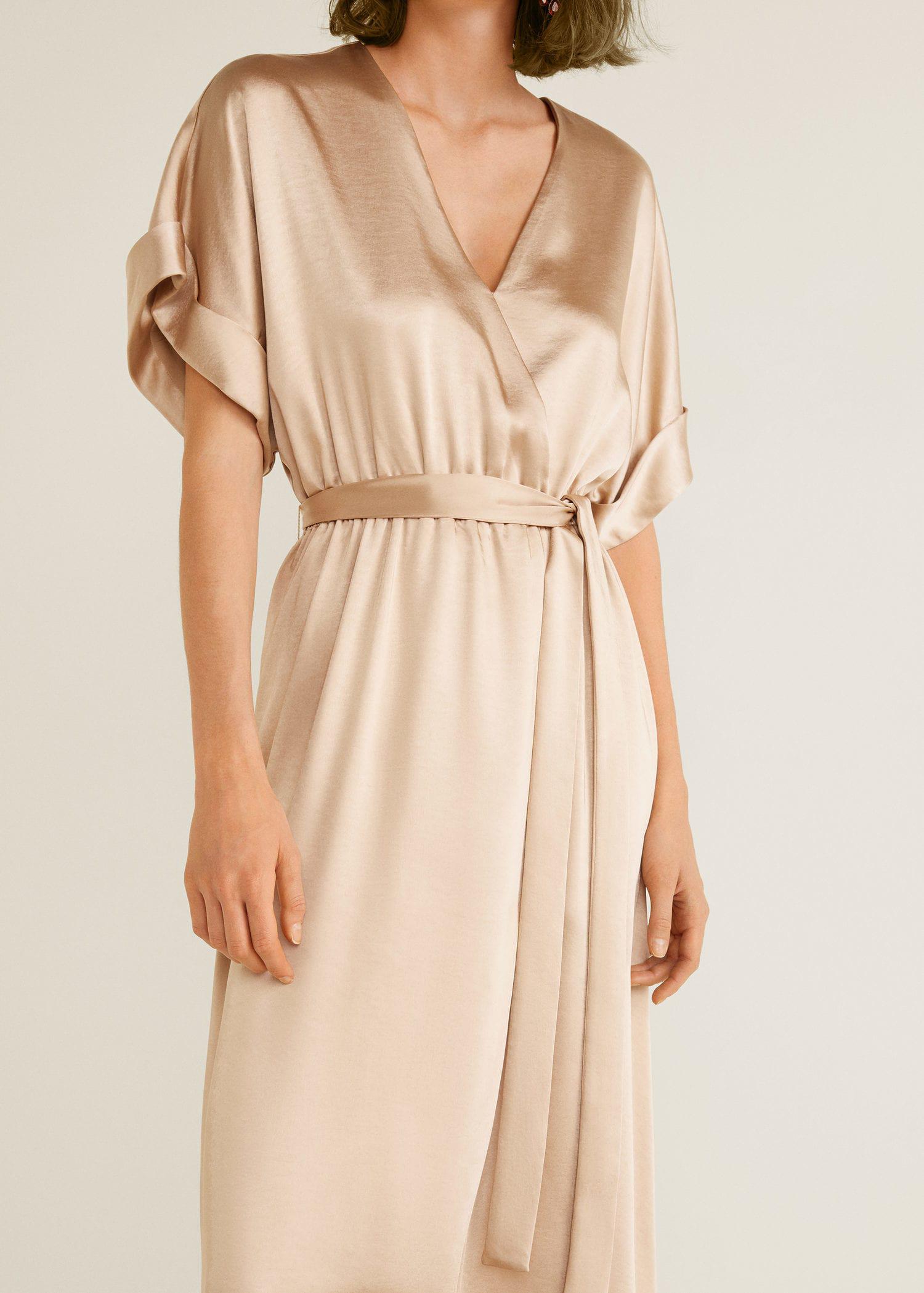 Satin tie dress mango Clearance