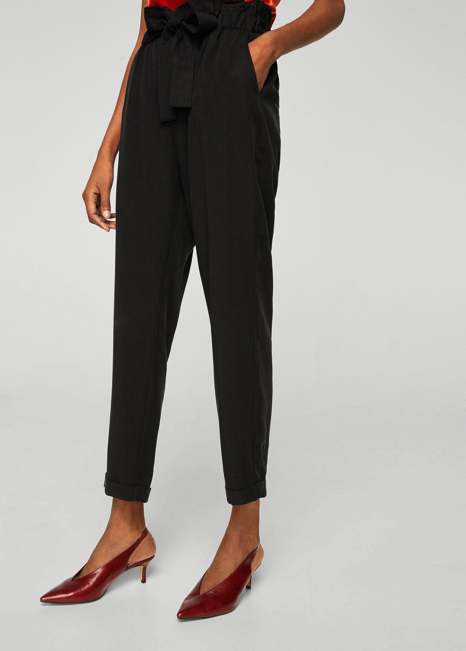 mango paper bag waist tapered trouser