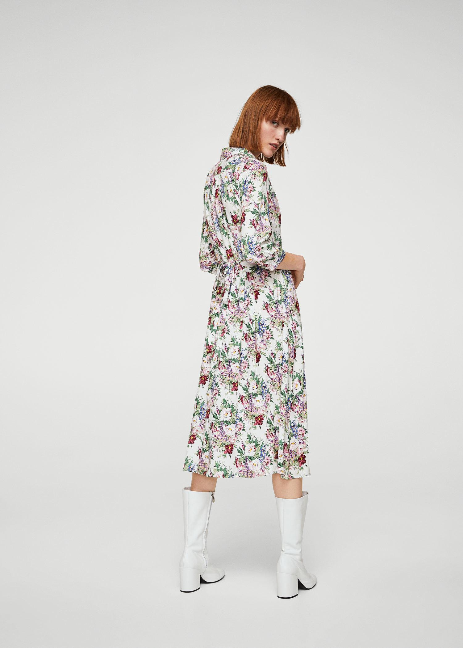 mango floral shirt dress