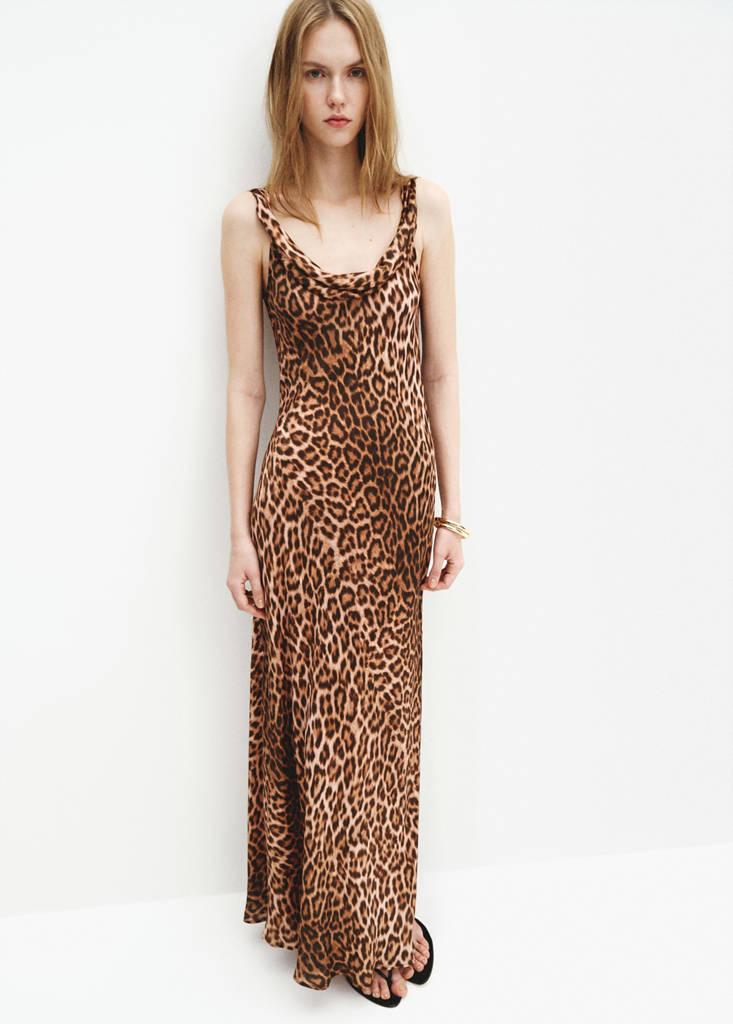 mango flowy animal print dress MANGO. Flowy black and white dress. Size XL – Hibuy market