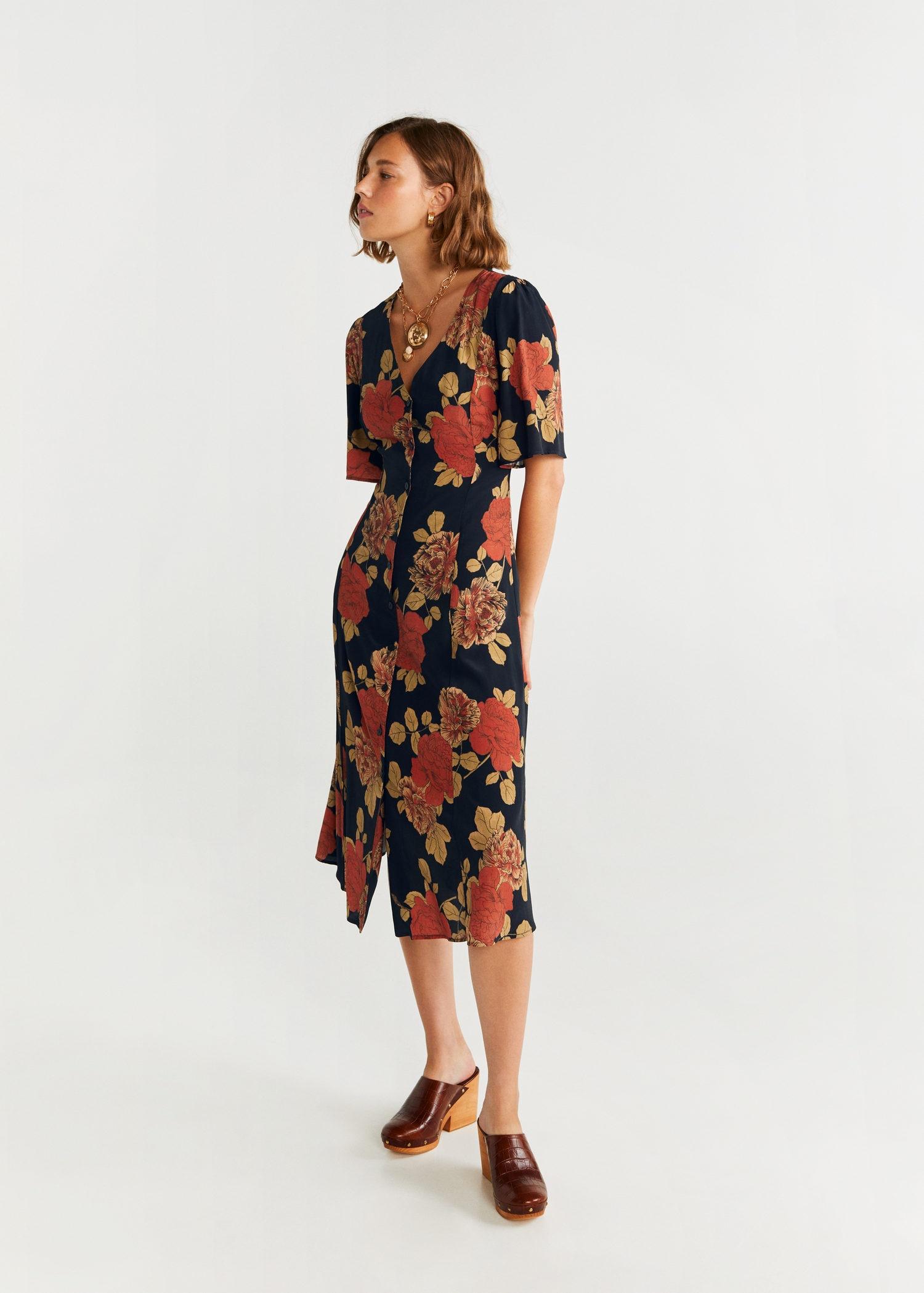 midi floral dress mango