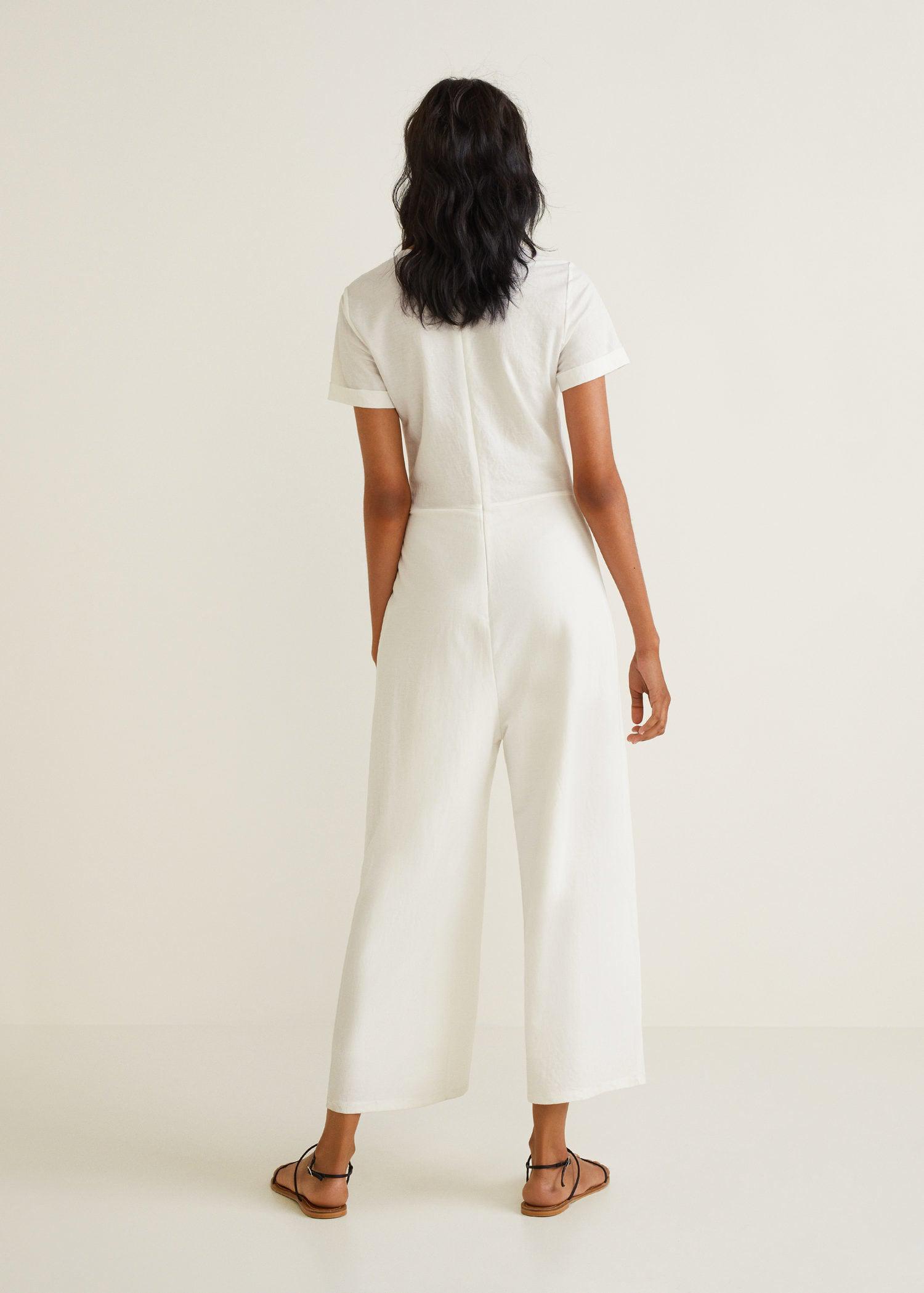 bow long jumpsuit mango