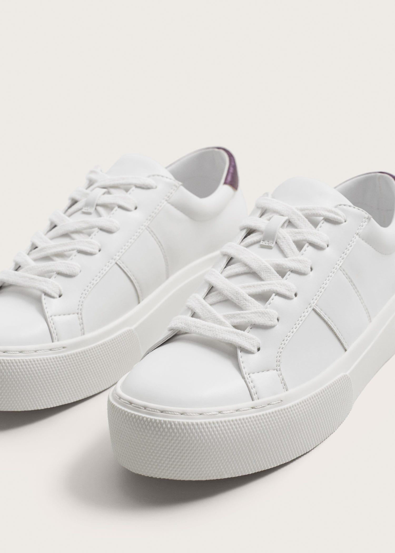 white platform lace up sneakers