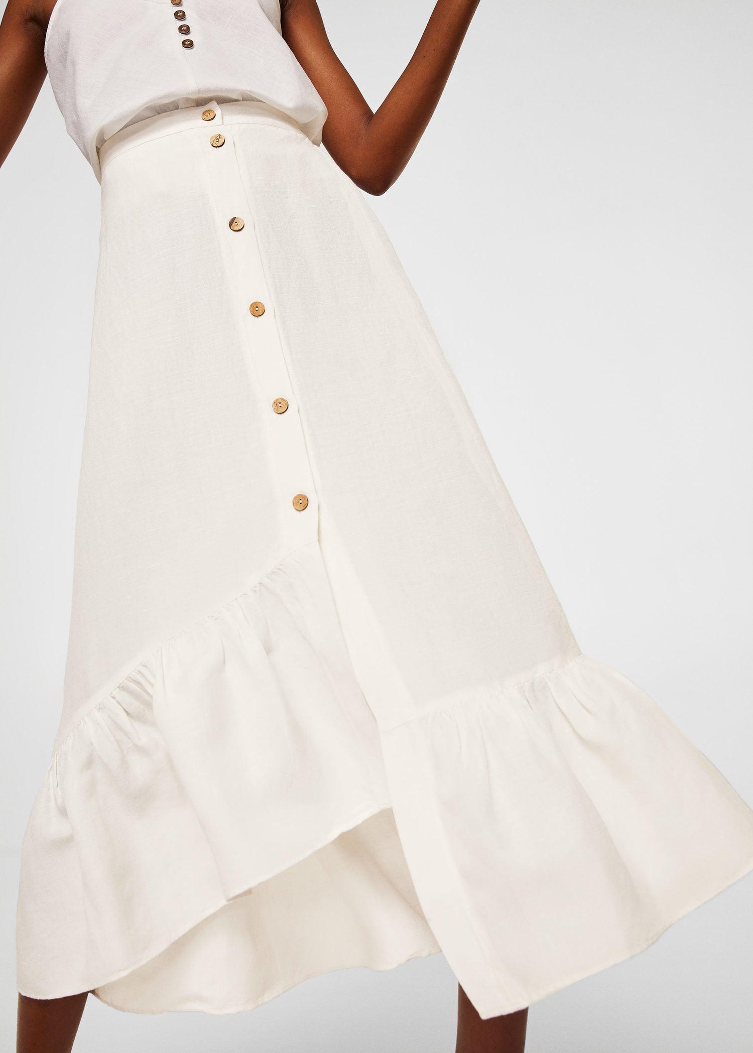 mango ruffled linen dress