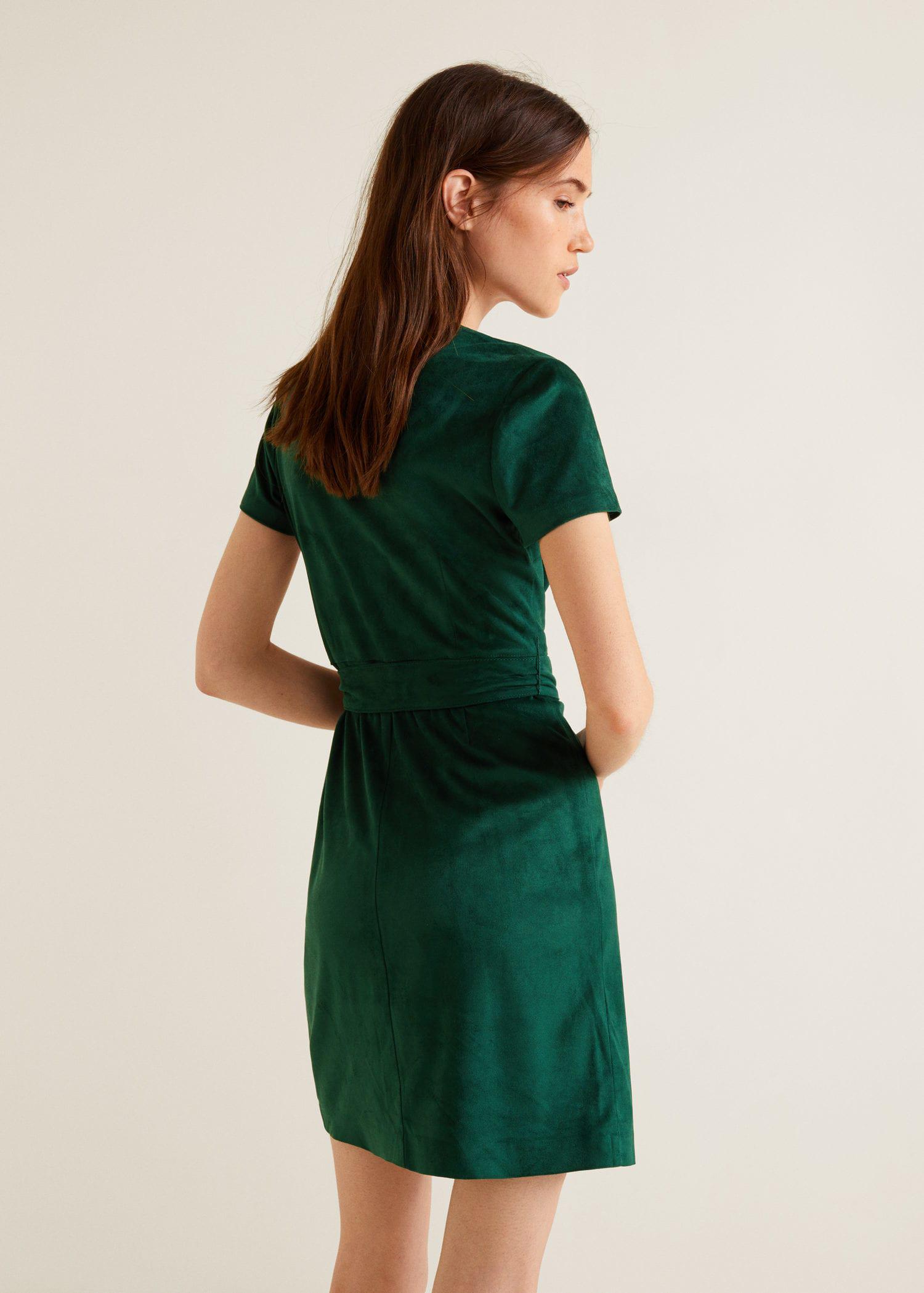 mango green wrap dress