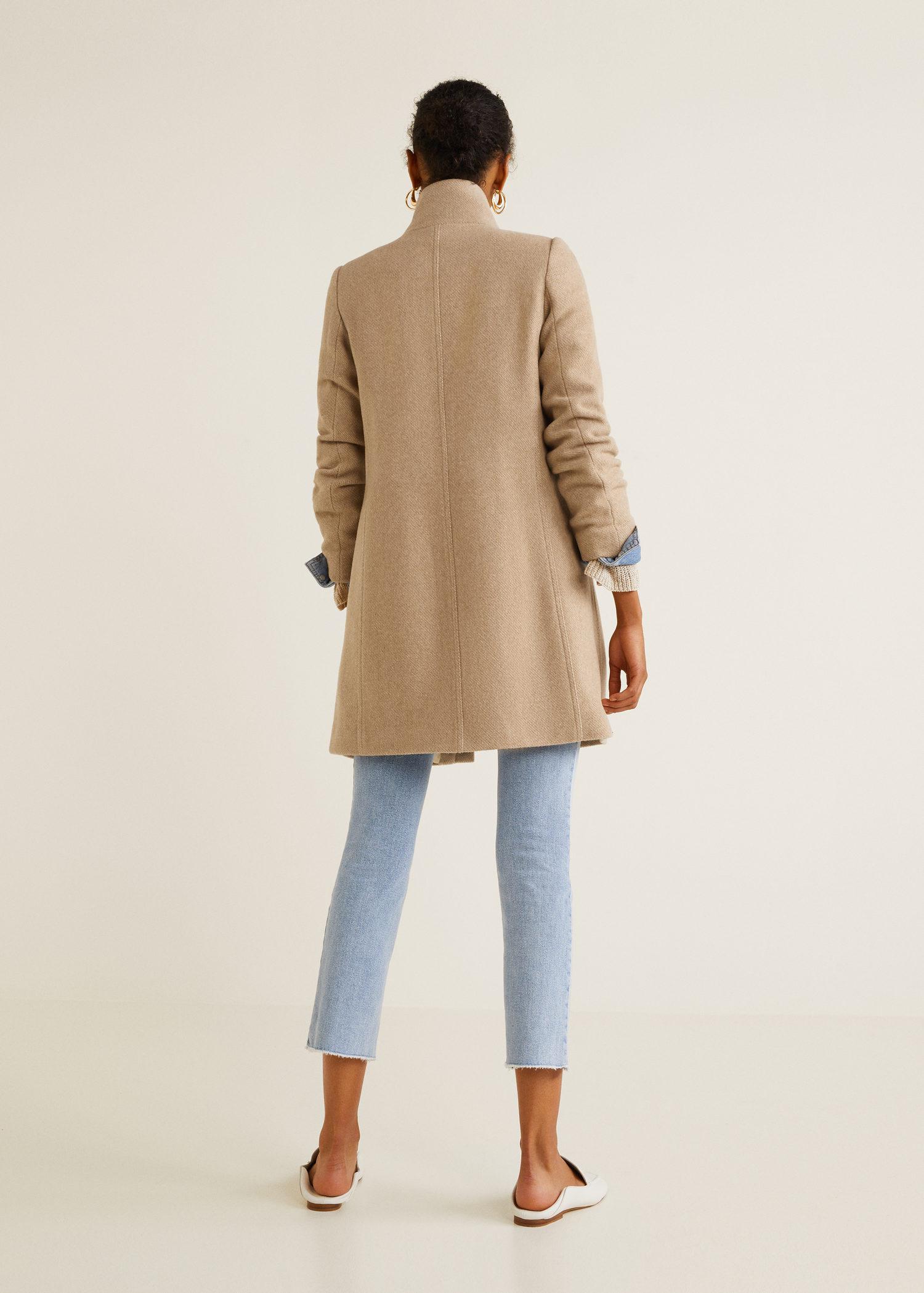 mango wool funnel neck coat