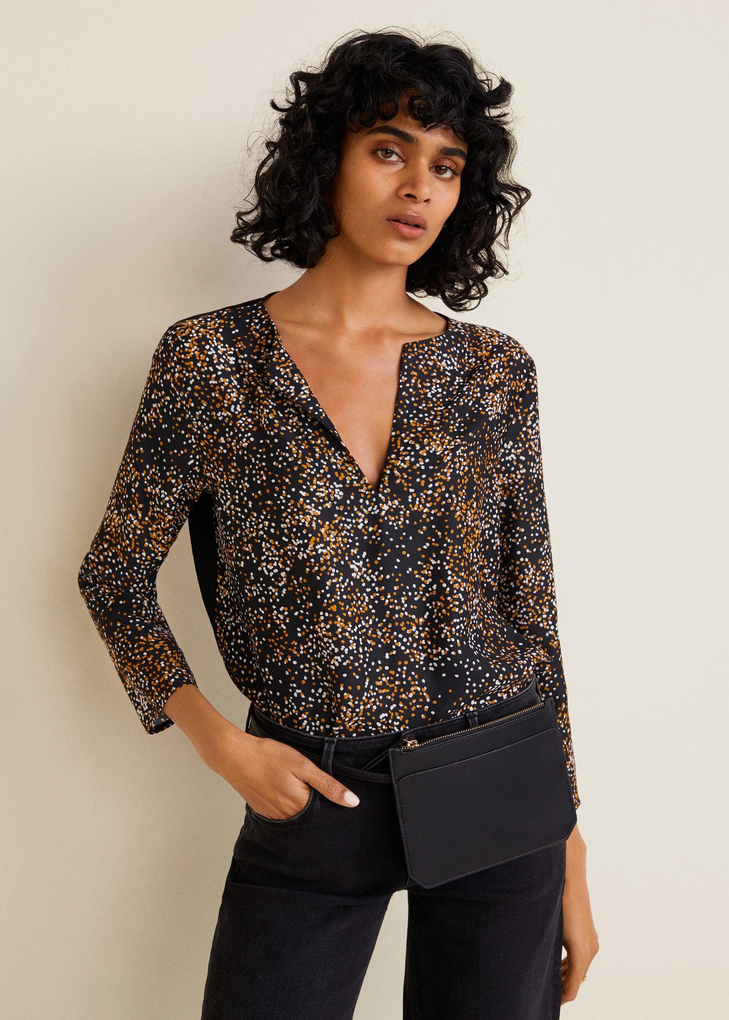 black animal print shirt