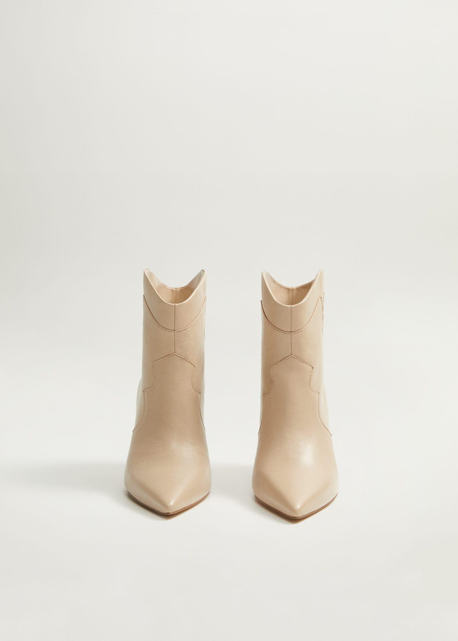 nude leather ankle boots