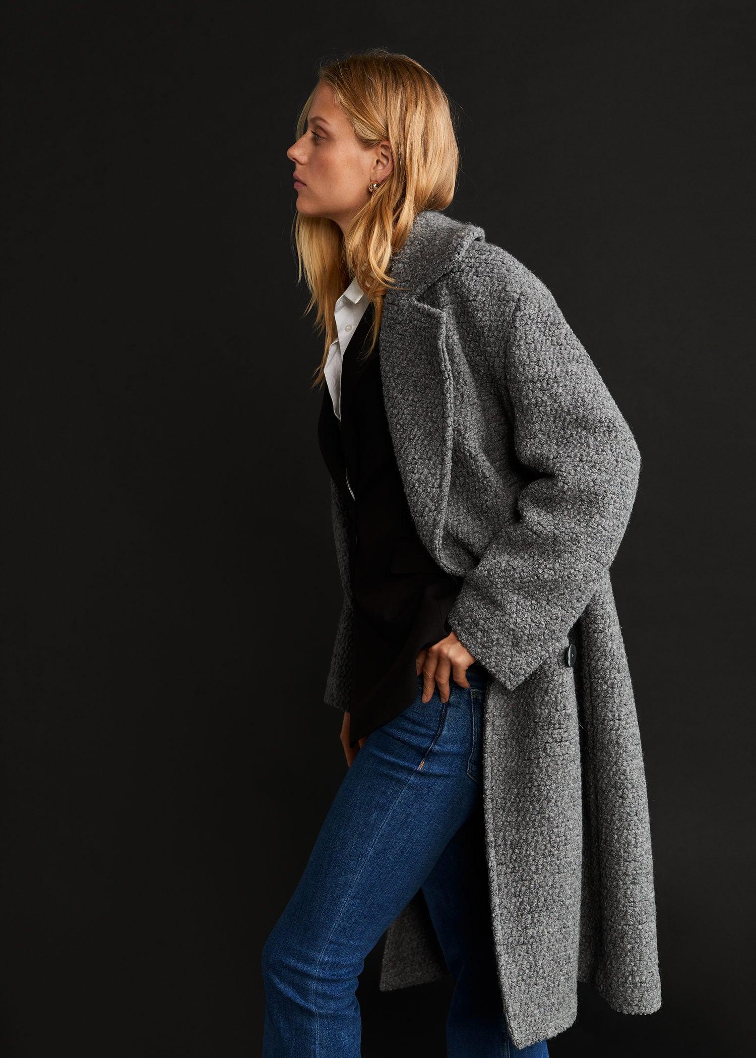 boucle grey coat