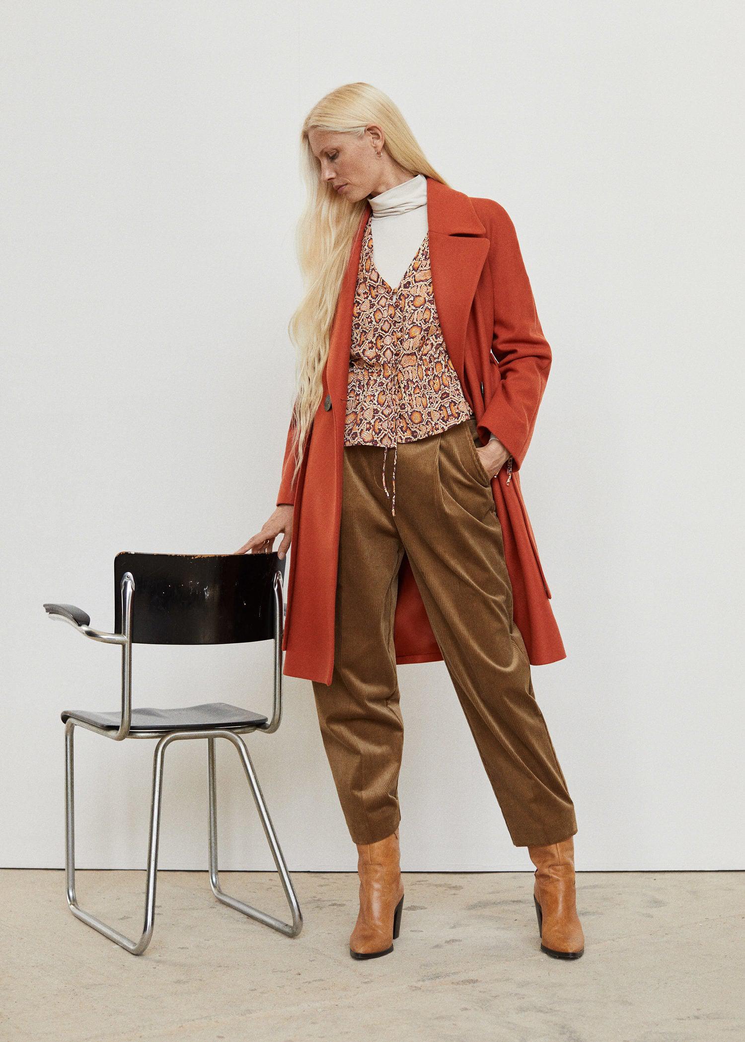 mango burnt orange coat