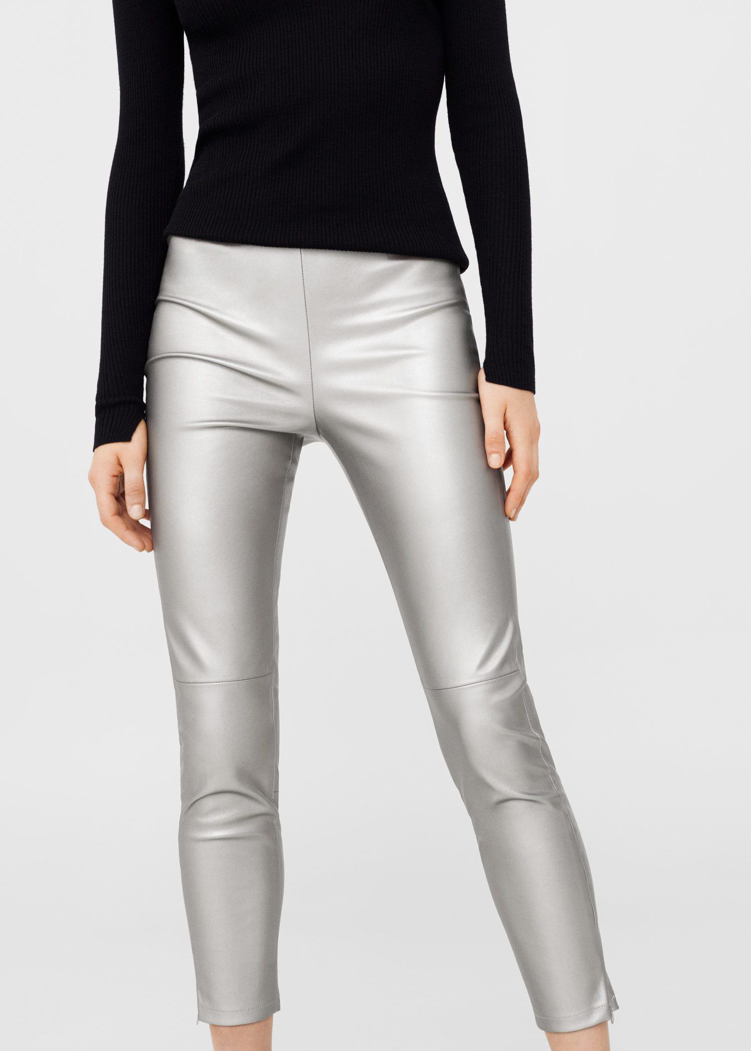 silver leather trousers