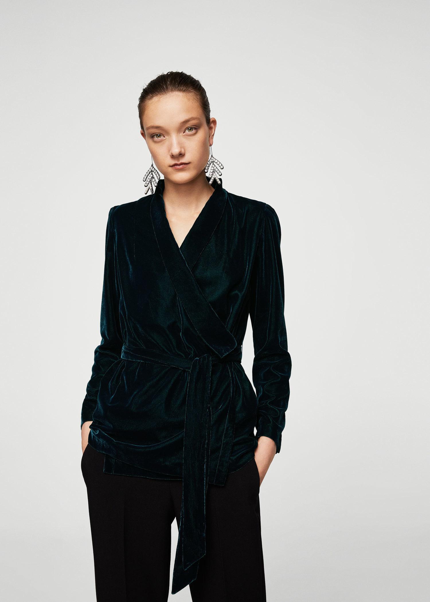 velvet wrap jacket