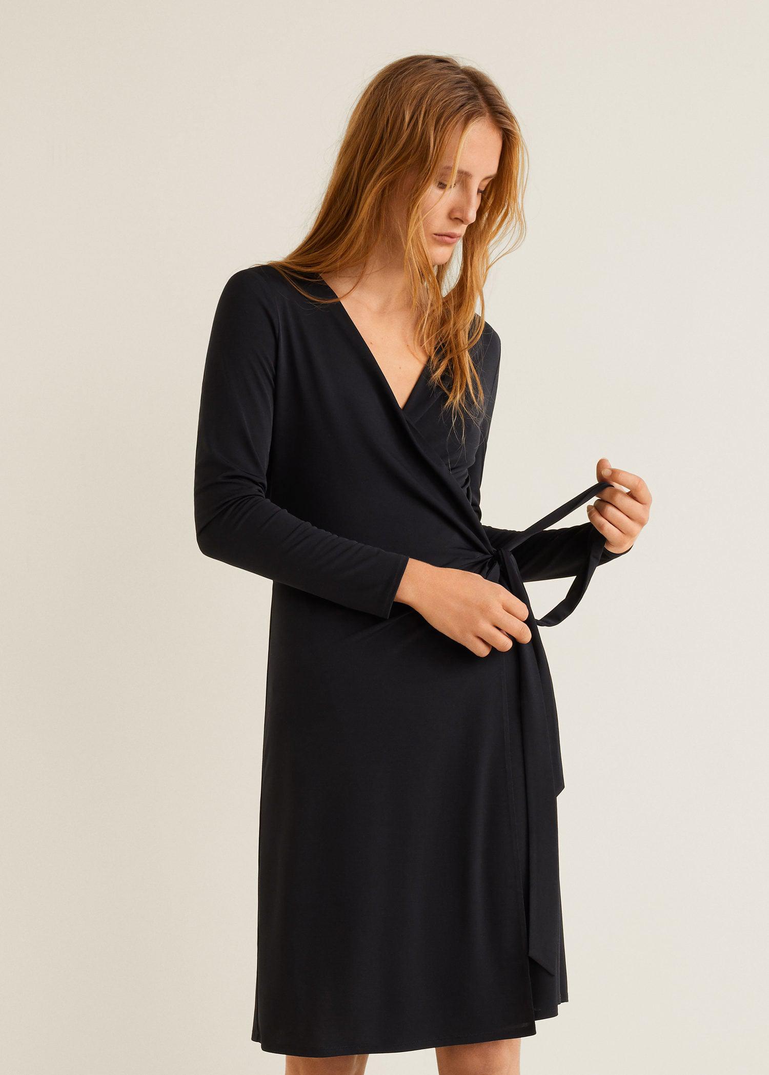 bow wrap dress mango