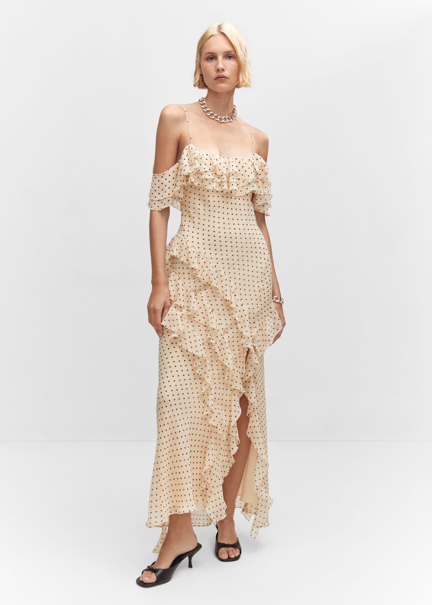 Mango metallic polka dot cheap dress