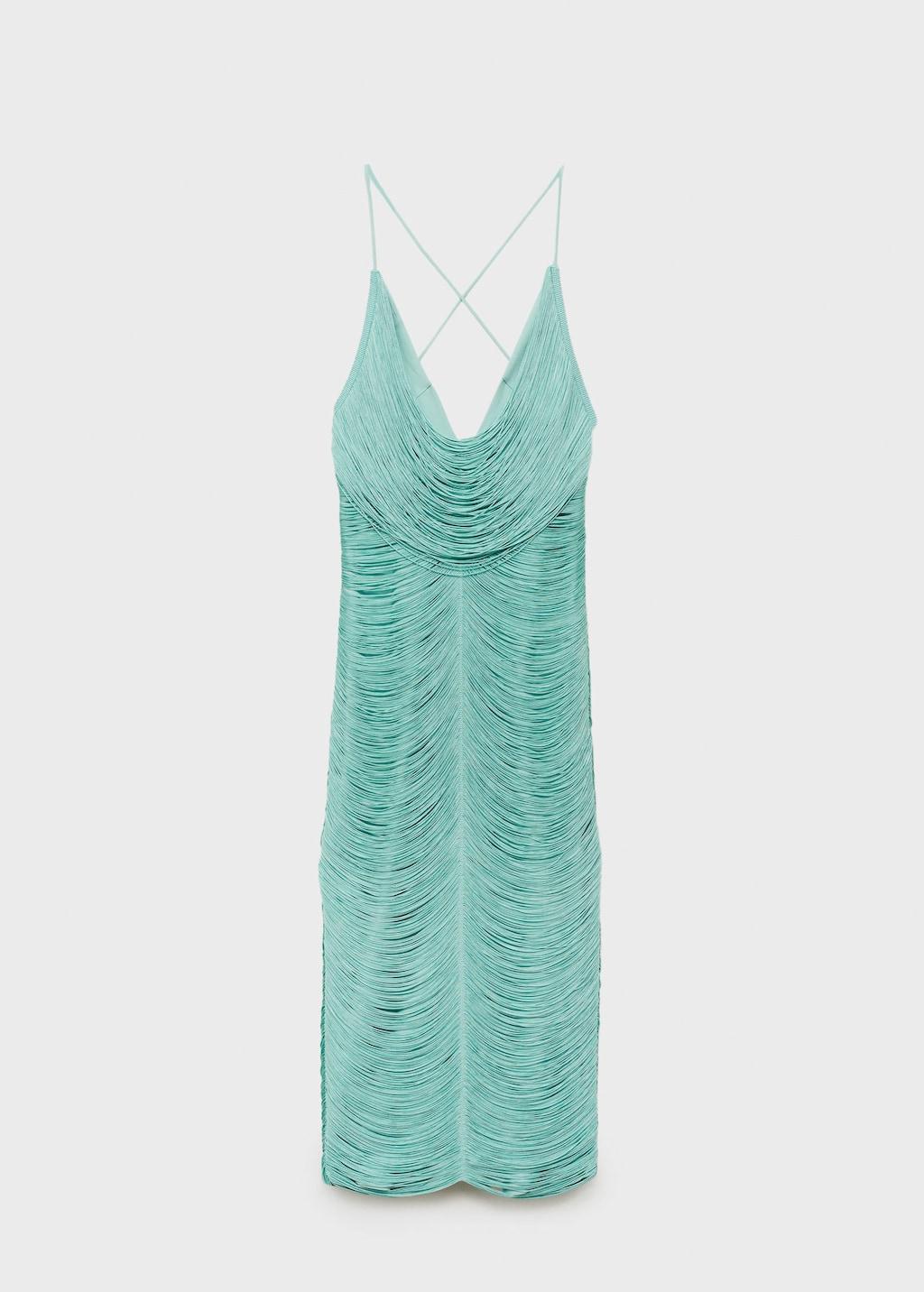Mango Fringed Dress With Low Back in Blue | Lyst Mango Fringed Dress With Low Back in Blue | Lyst