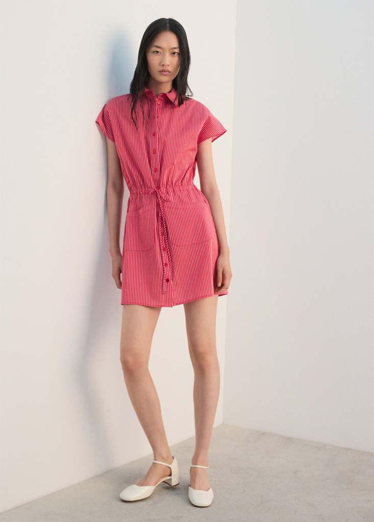 strapless open back dress Fern Striped Button Down Dress – RubyClaire Boutique main image 1