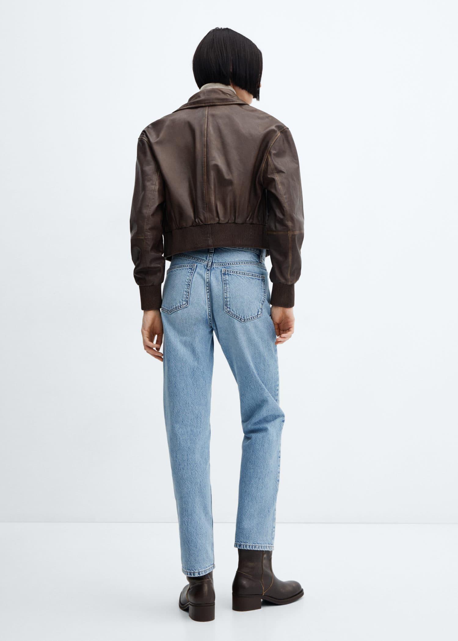 Leather shop jacket mango