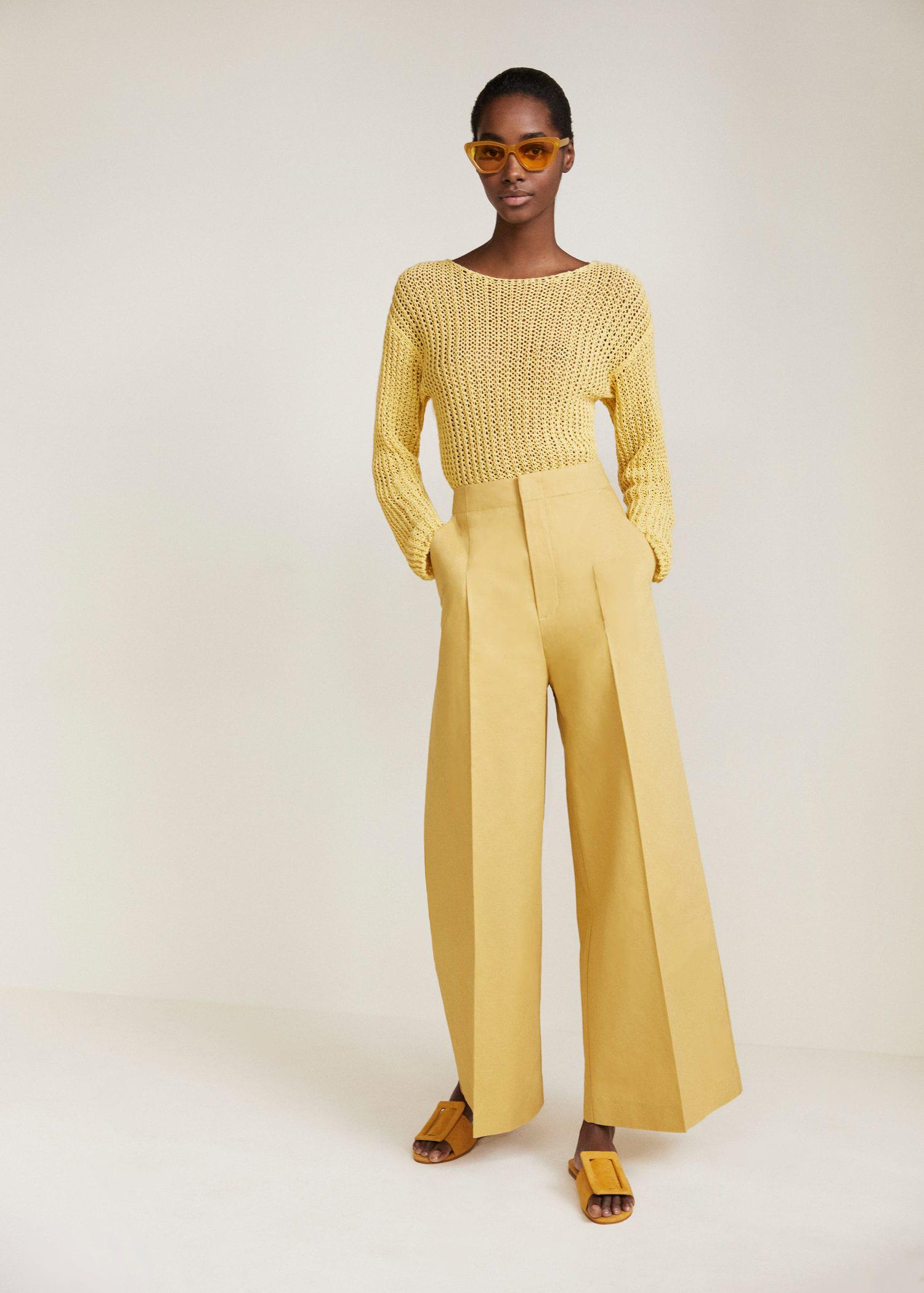 mango high waist palazzo trousers