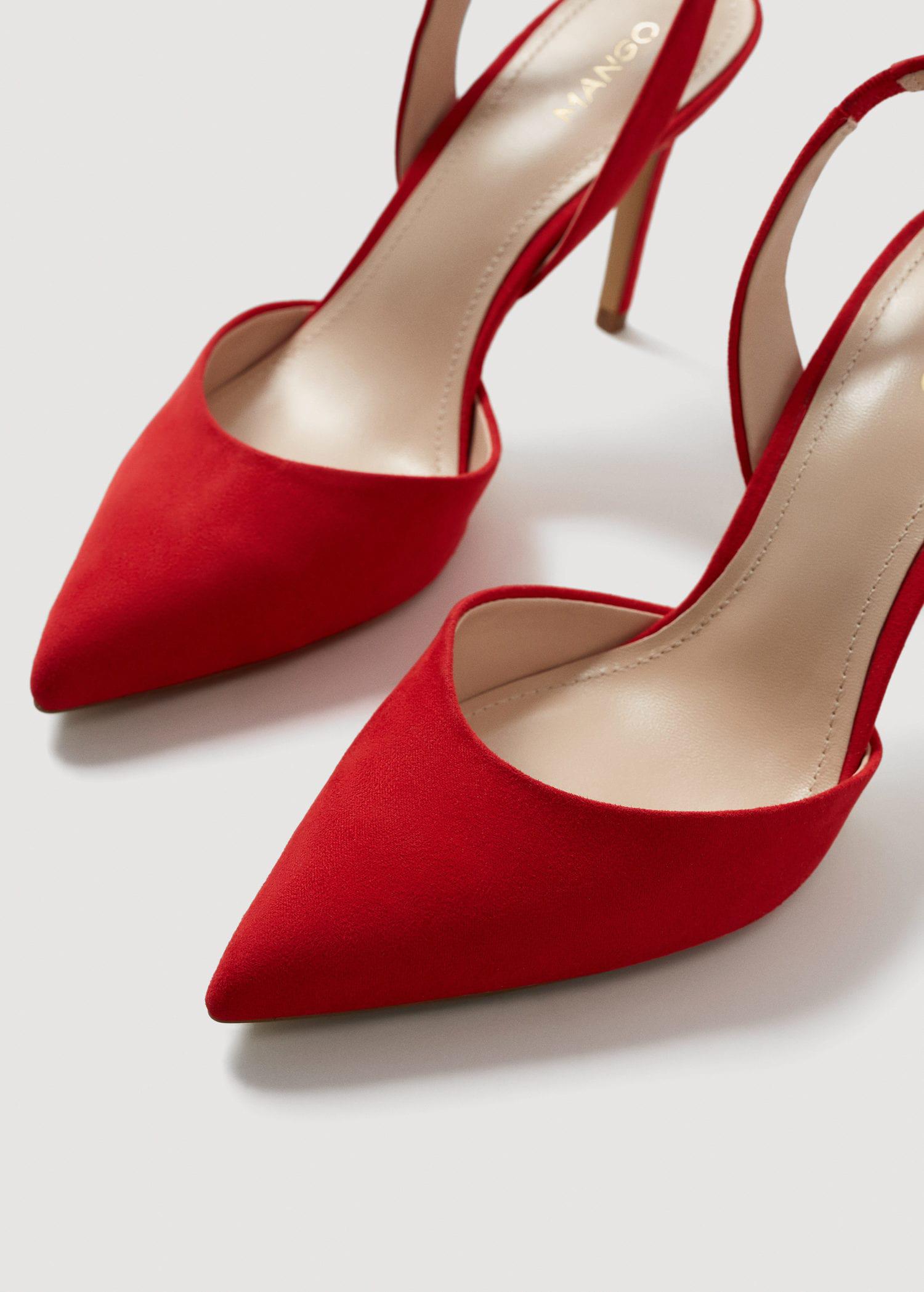 Mango Slingback Heel Shoes in Red - Lyst