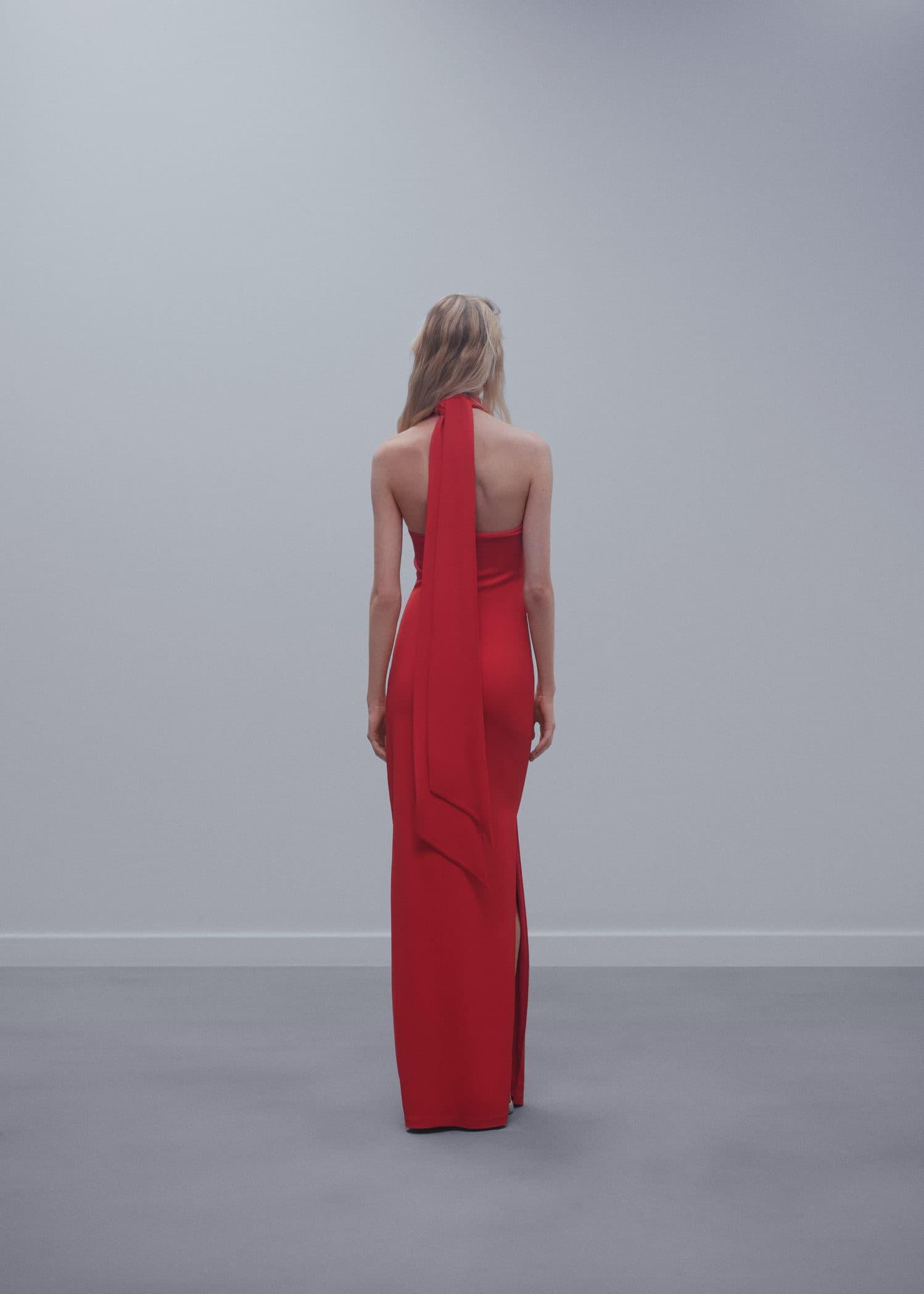 Mango Maxi Flower Dress With Opening in Red | Lyst UK