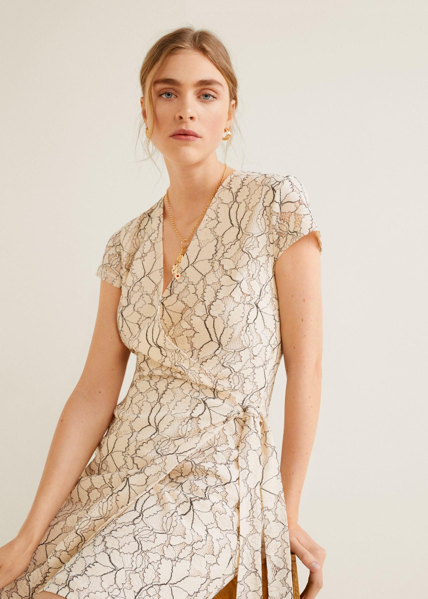 mango floral embroidery dress