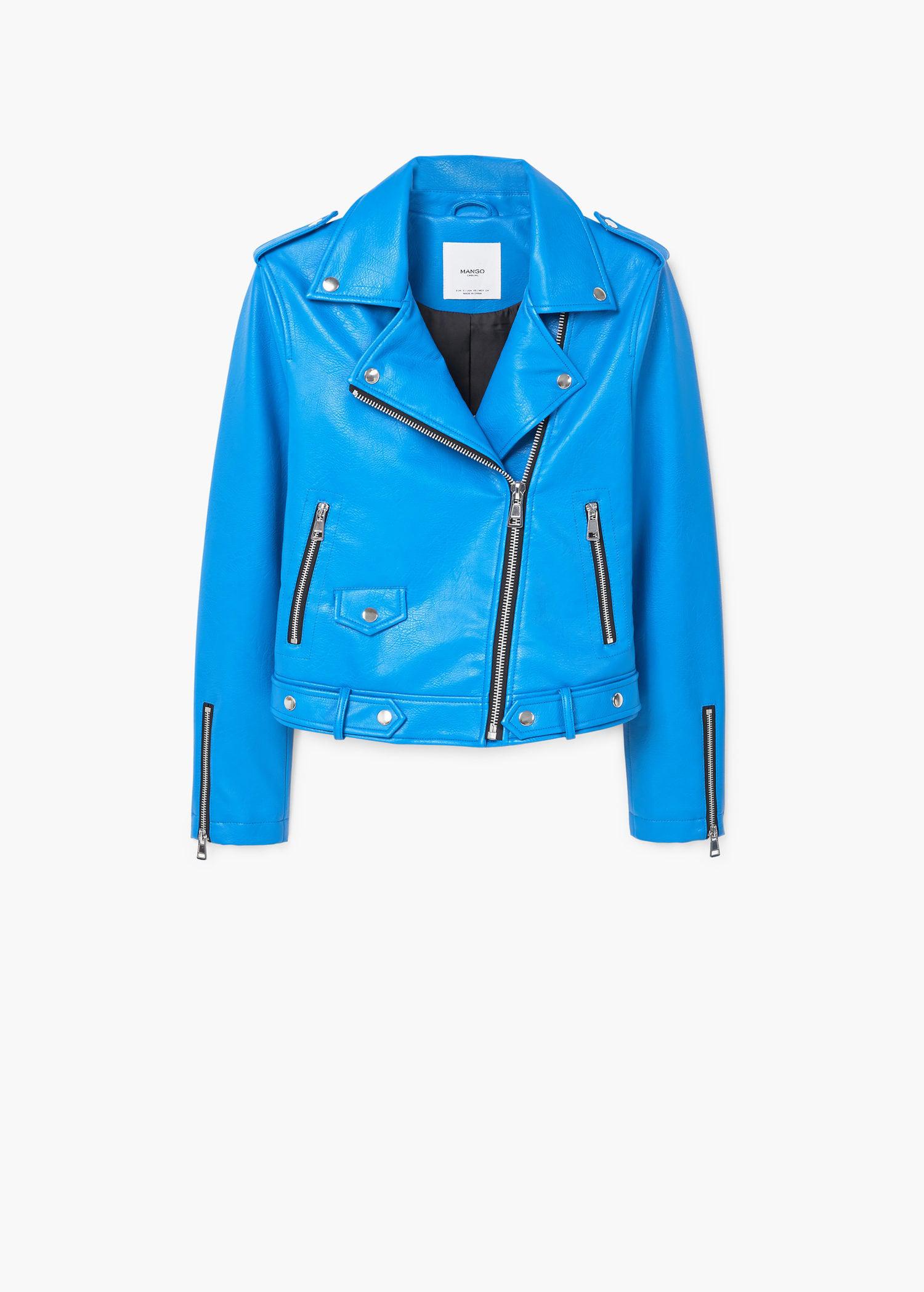 mango applique biker jacket