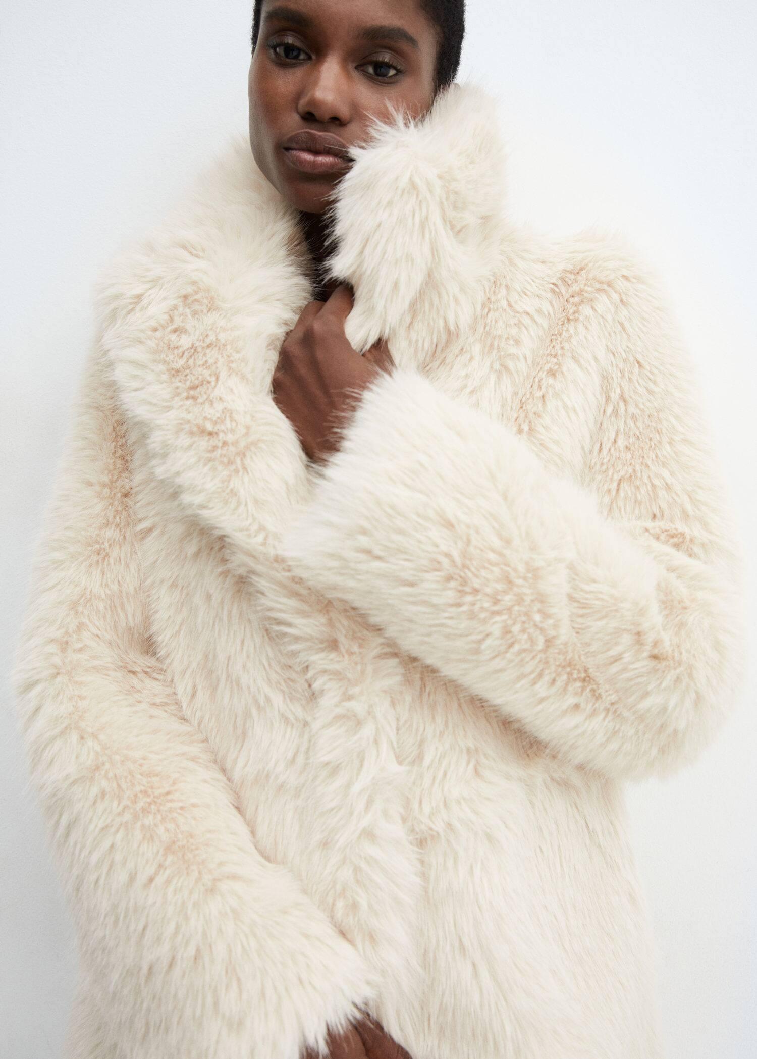 Mango shaggy faux fur coat 2025