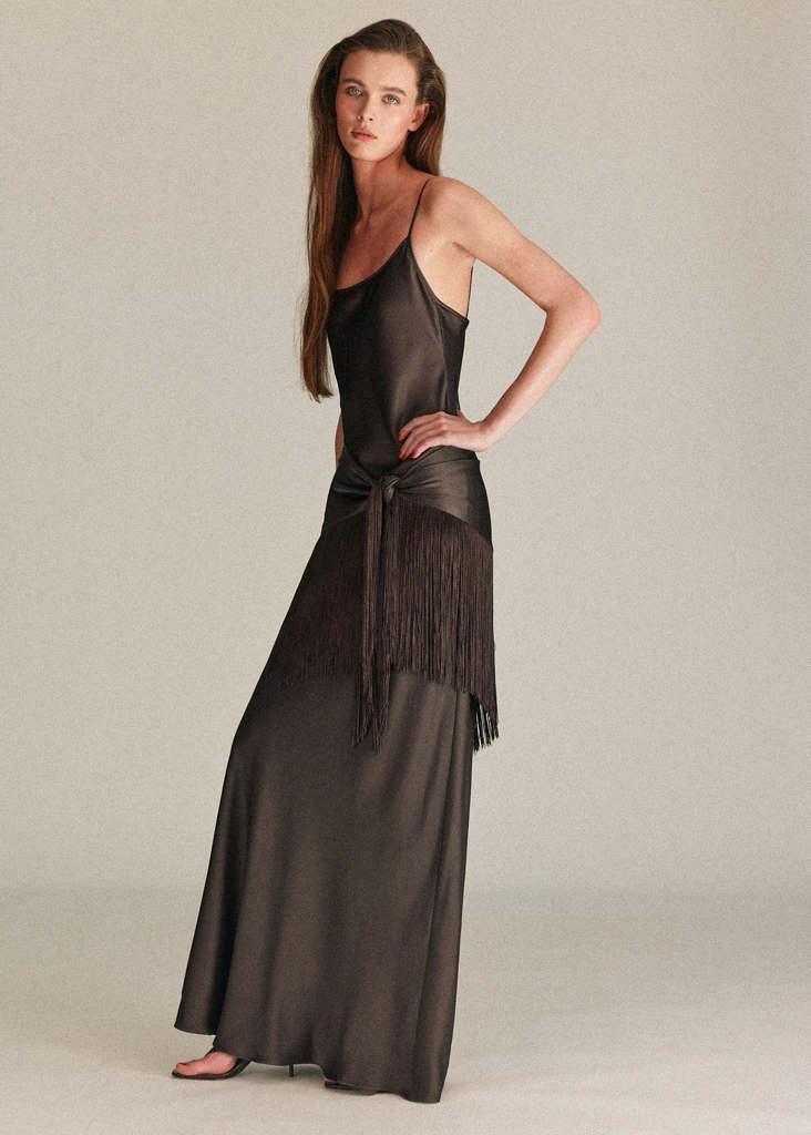 mango brown fringe dress Satin Bandana in Natural Elevate your wardrobe with 03- elysewalker Calabasas Pebble Beach Midi Dress TROUSER WAIST SIZE:42 INCH WAIST | REGULAR LENGTH