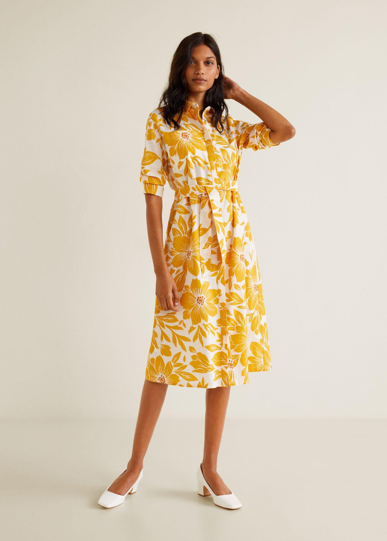 mango yellow floral dress