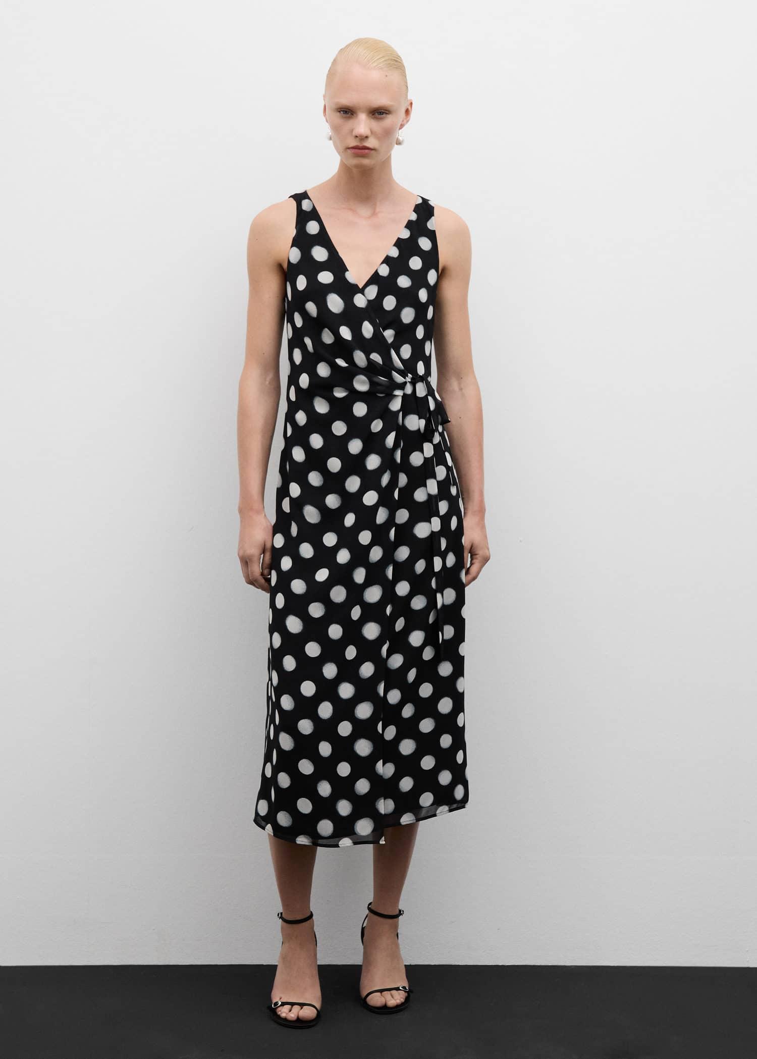 Mango Cross Dress With Polka dots in White Lyst UK