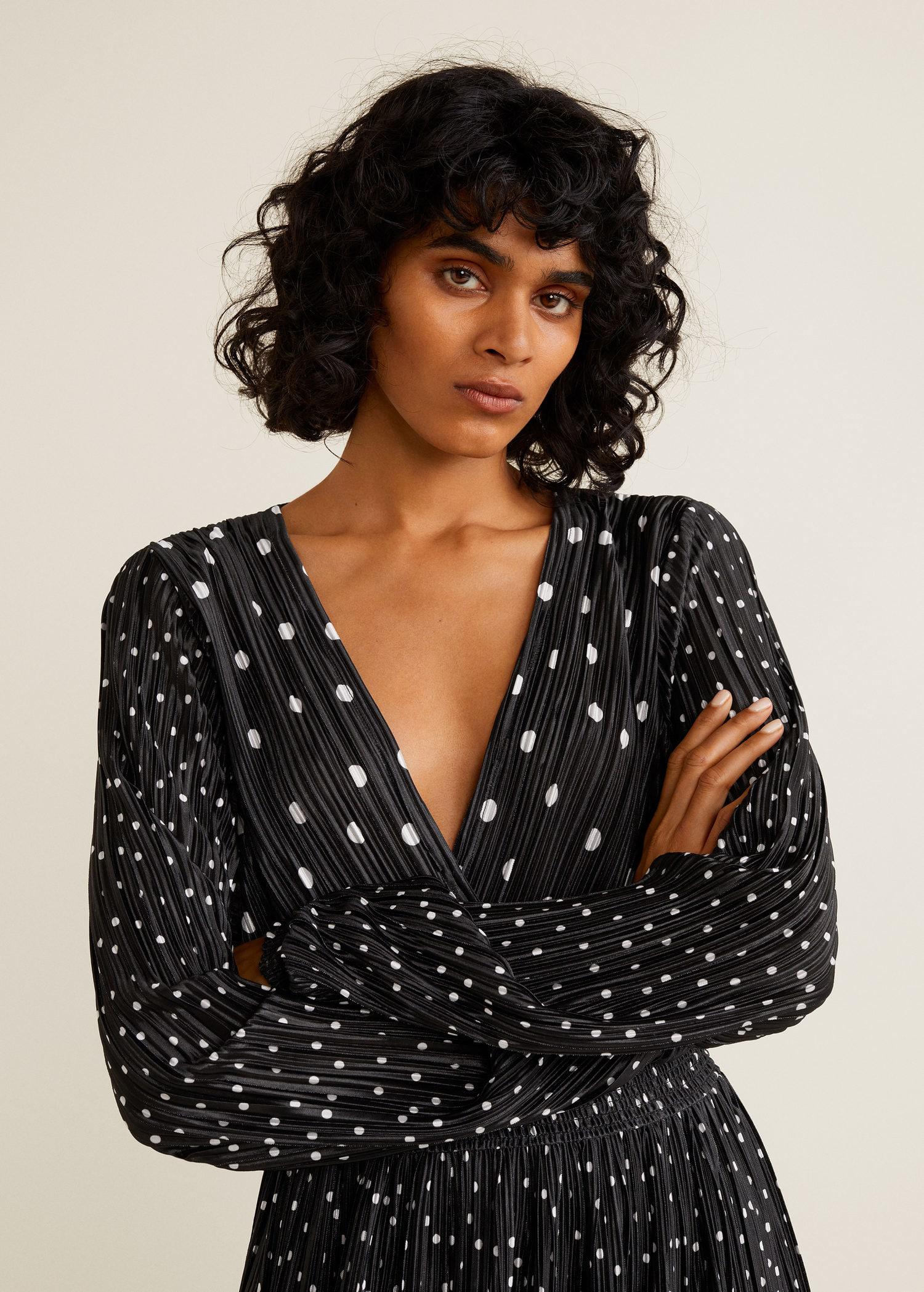 Mango black polka dot dress hot sale