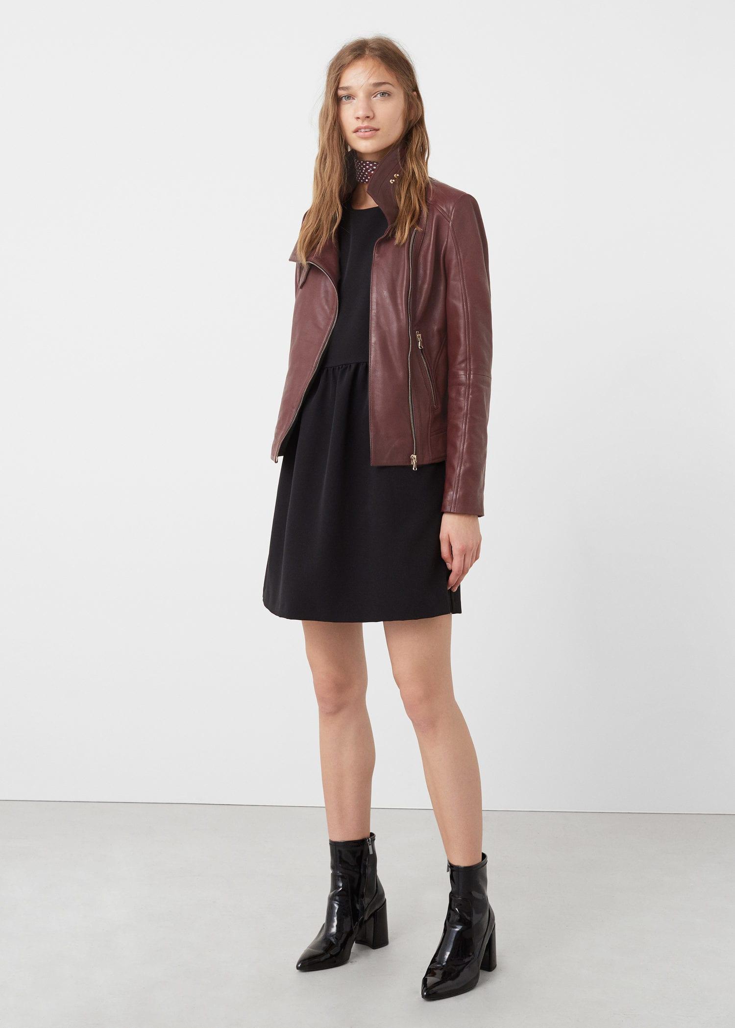 mango burgundy leather jacket