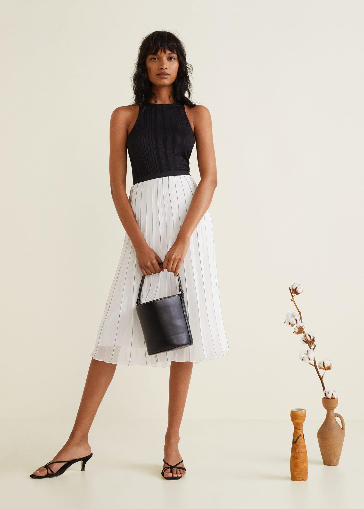 mango white midi skirt