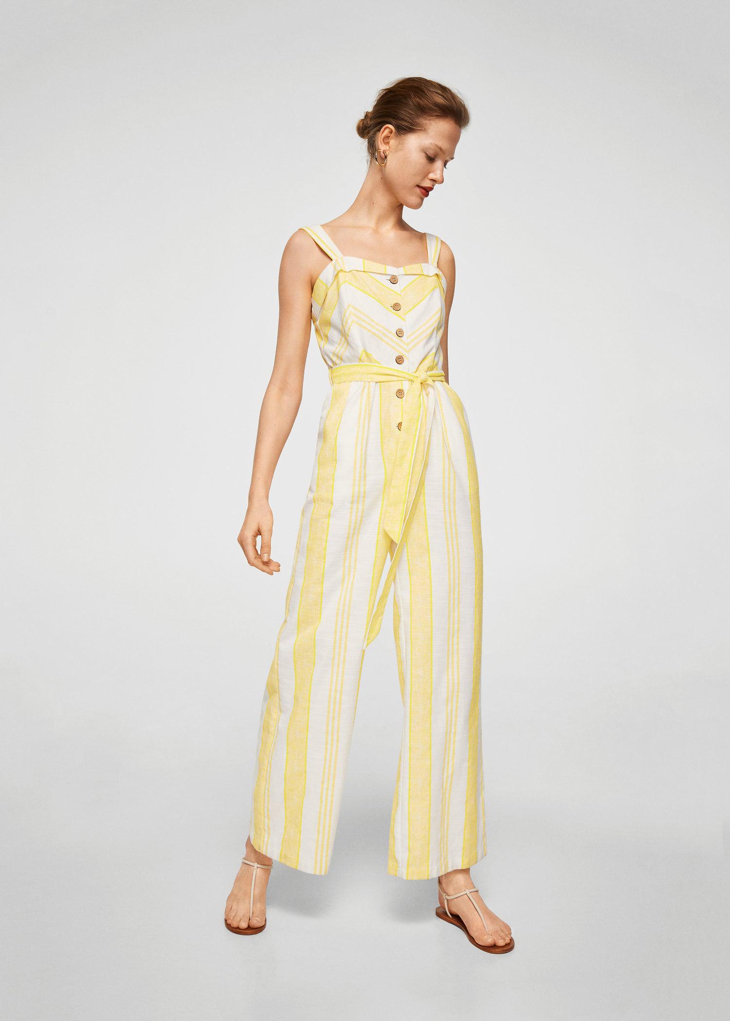 white and yellow jumpsuit