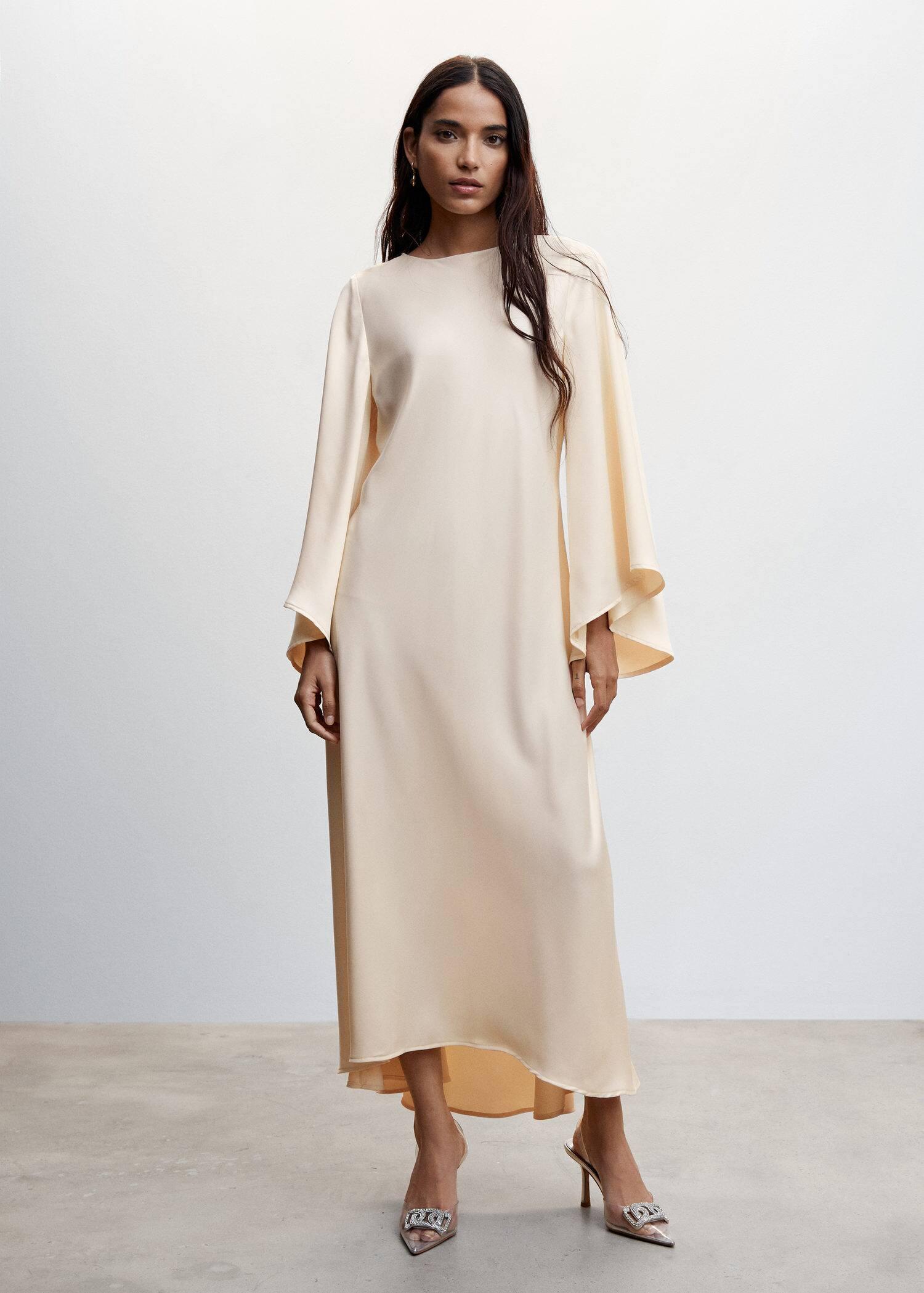 Mango Flared Sleeves Dress in Natural Lyst UK