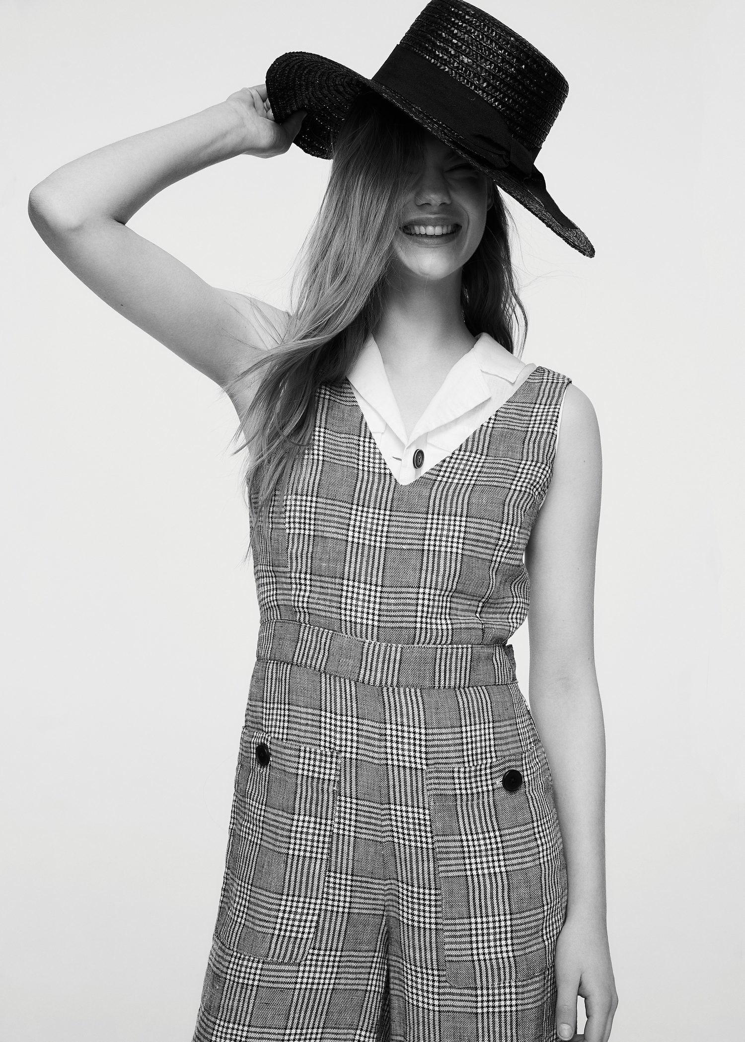 mango check jumpsuit